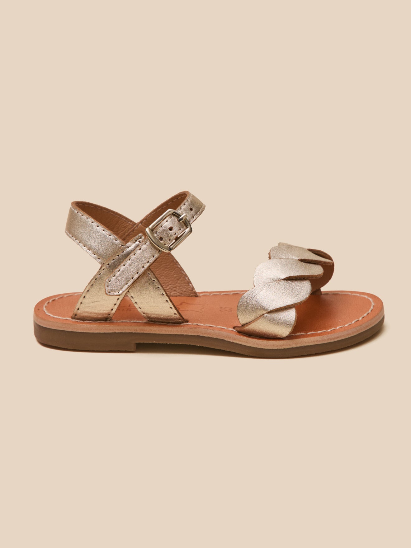 Mädchen-Sandalen aus Leder, geflochten