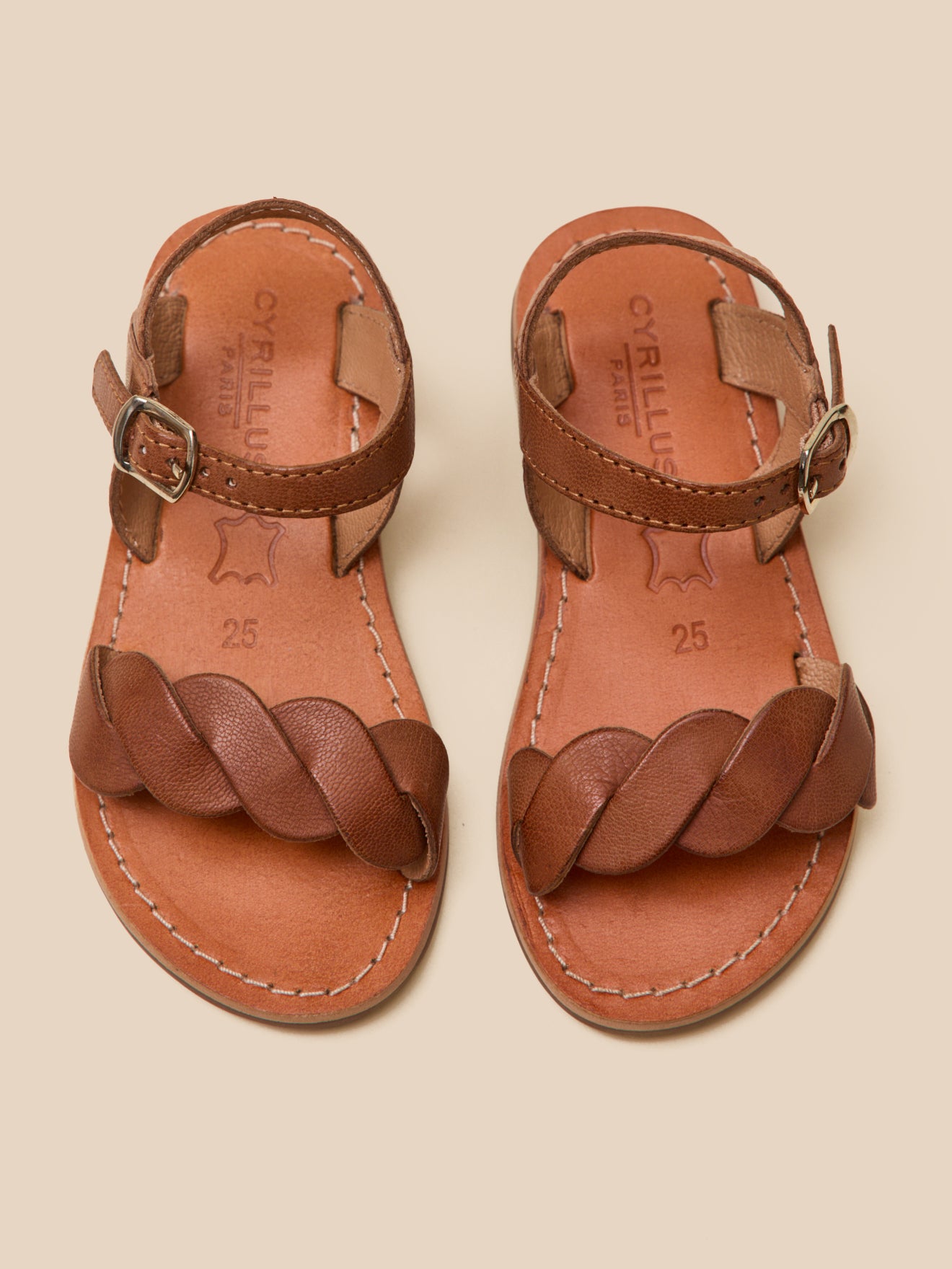 Mädchen-Sandalen aus Leder, geflochten