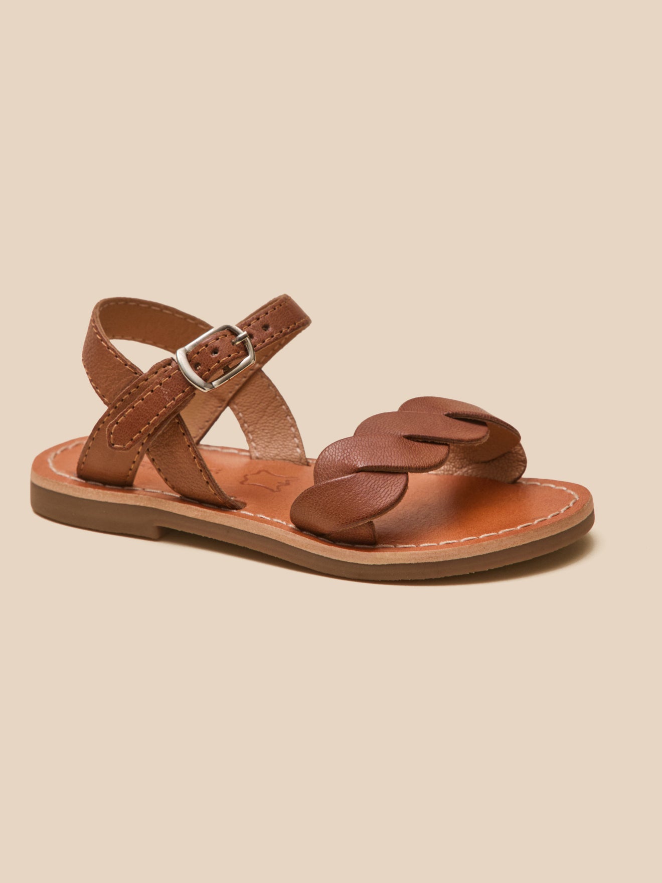 Mädchen-Sandalen aus Leder, geflochten