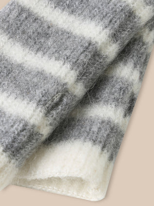 Gestreifte Fäustlinge Wolle und Mohair Mädchen