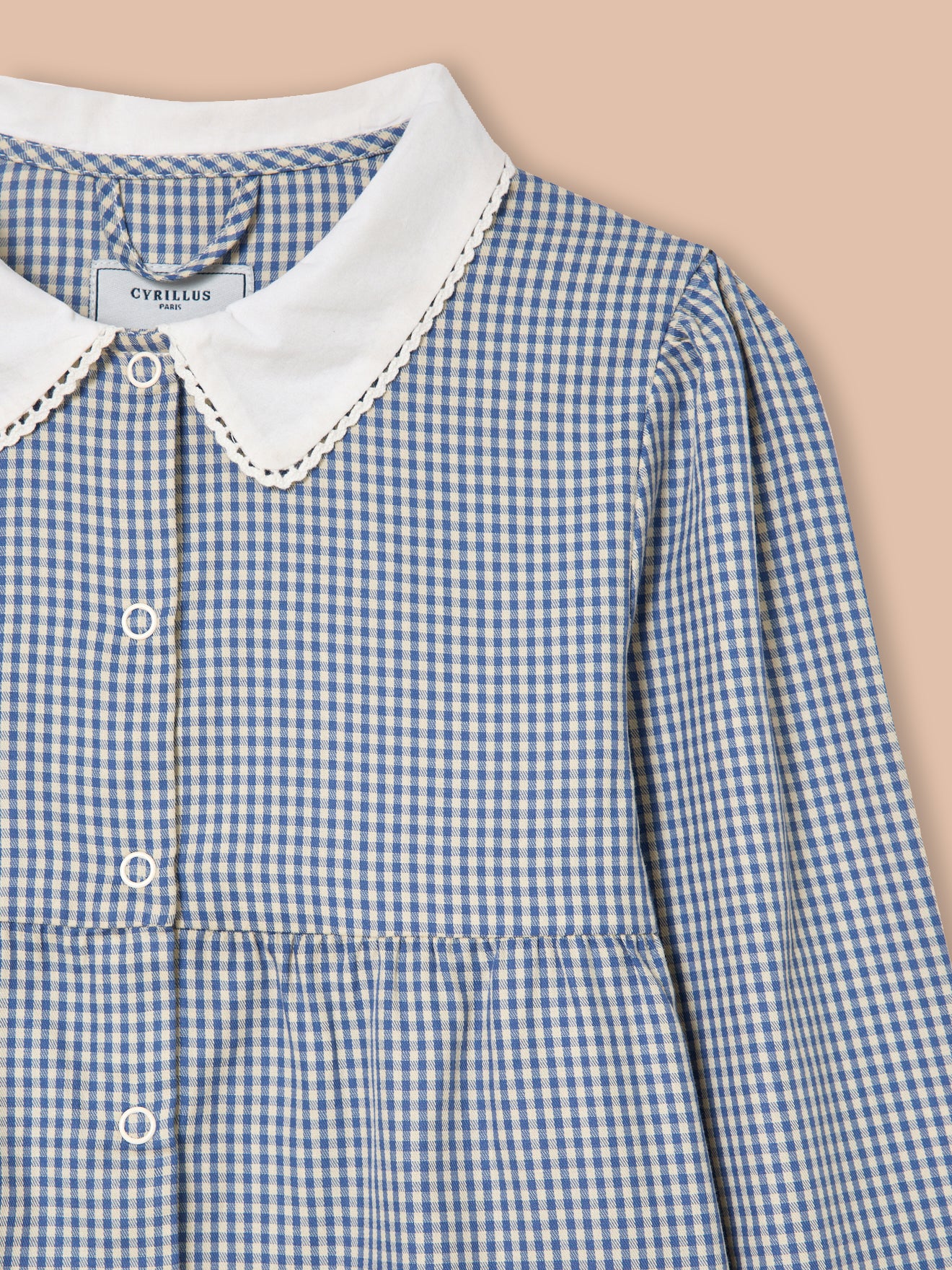 Mädchenkittel mit Vichy-Karos