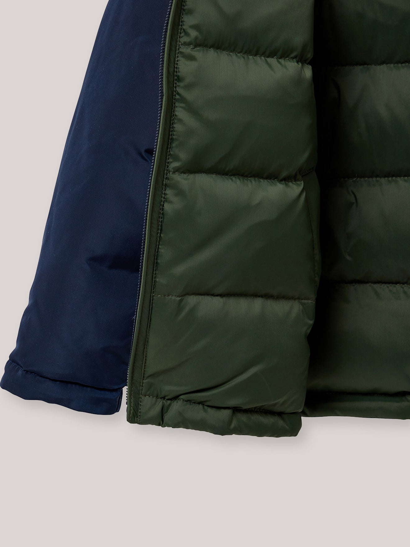 Jungen-Daunenjacke mit Federn und Daunen, wendbar