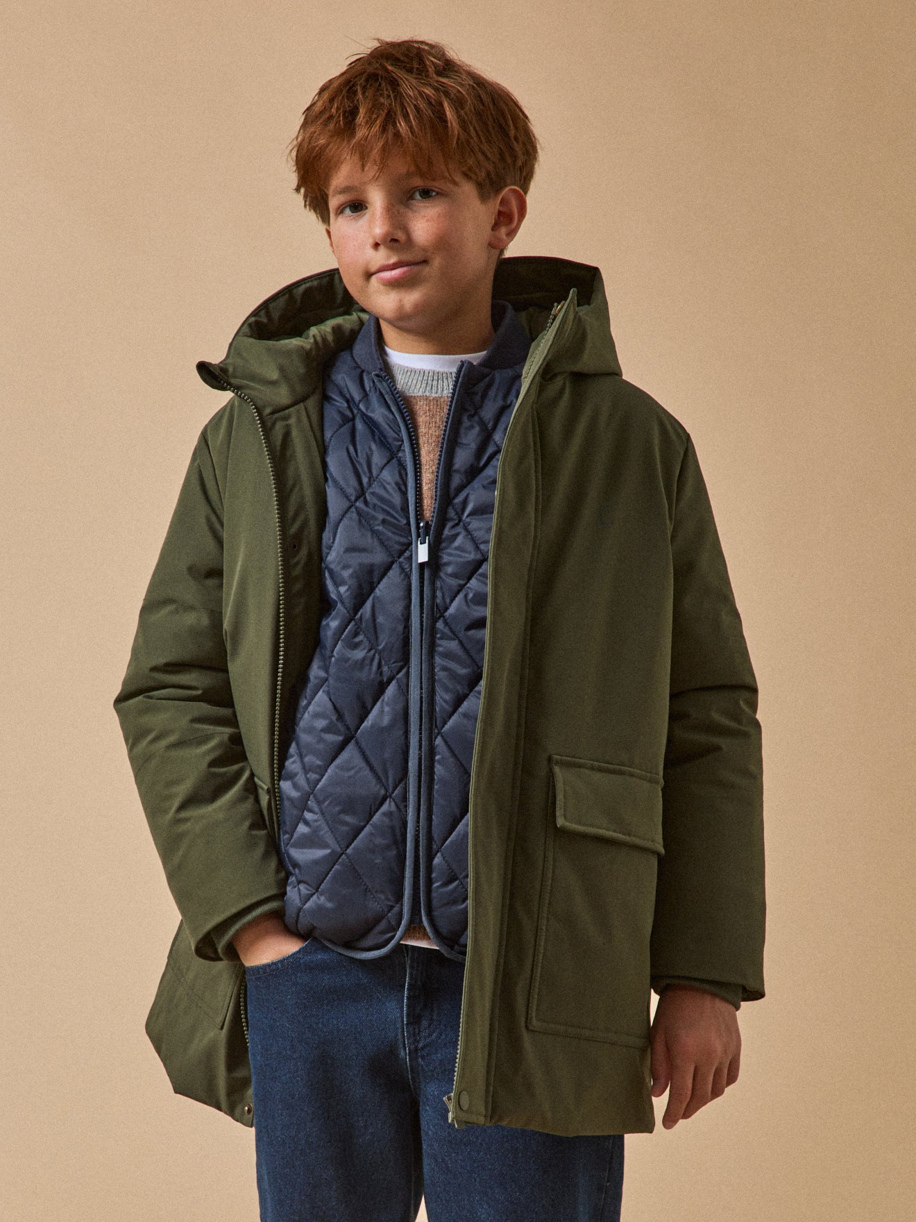Jungen-Parka, gesteppt