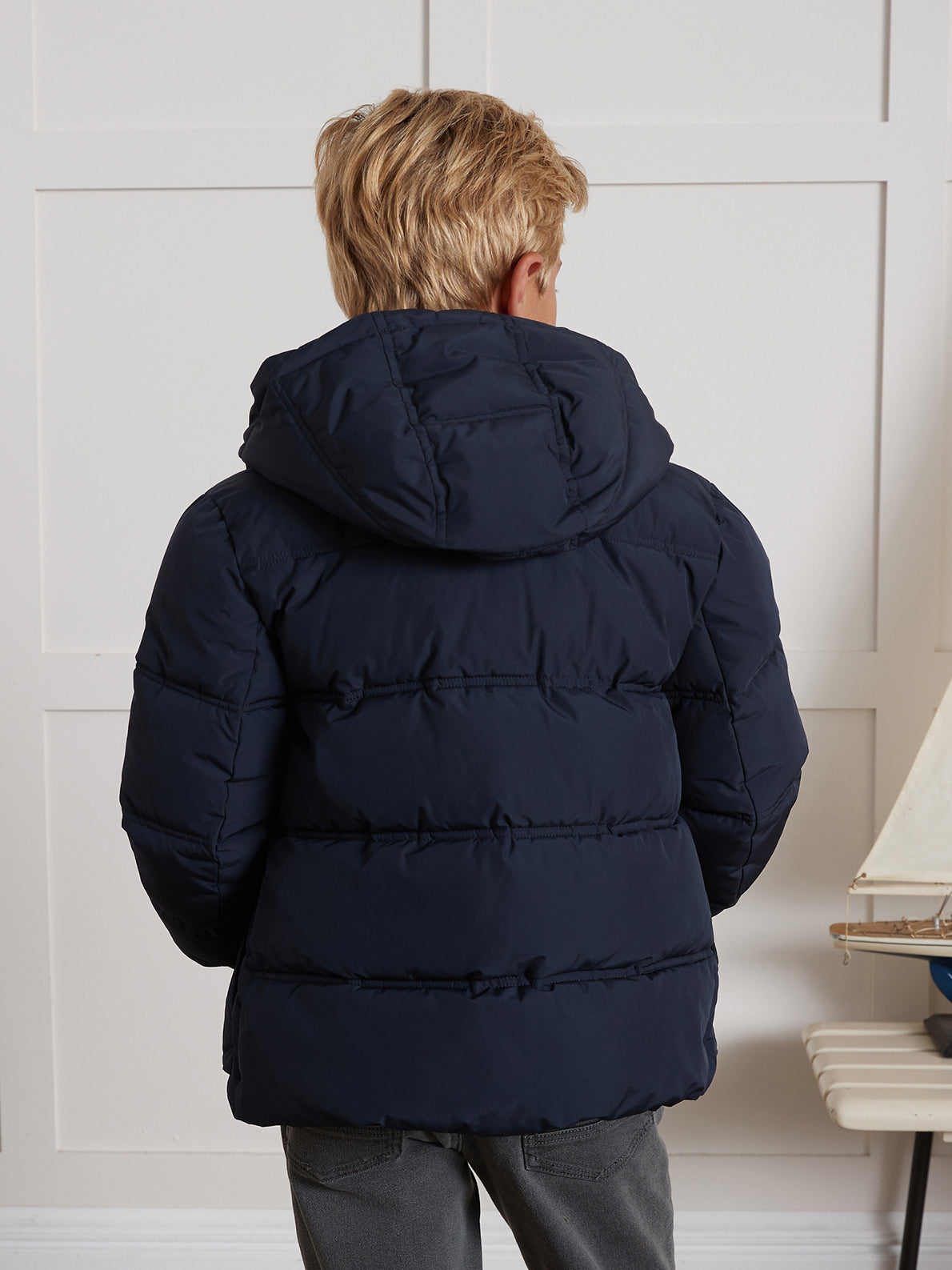 Jungen-Steppjacke mit Kapuze