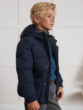 Jungen-Steppjacke mit Kapuze