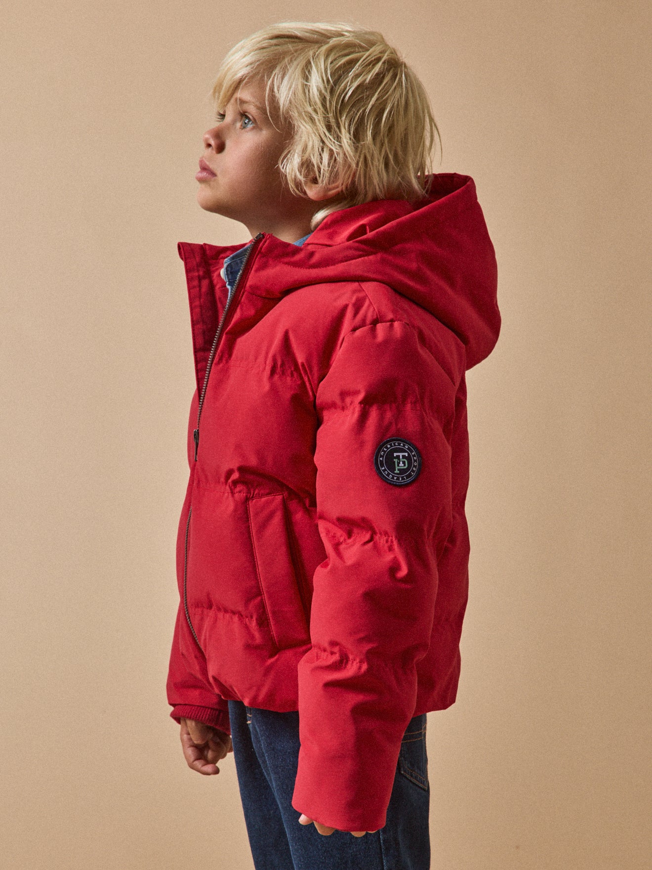 Jungen-Steppjacke mit Kapuze