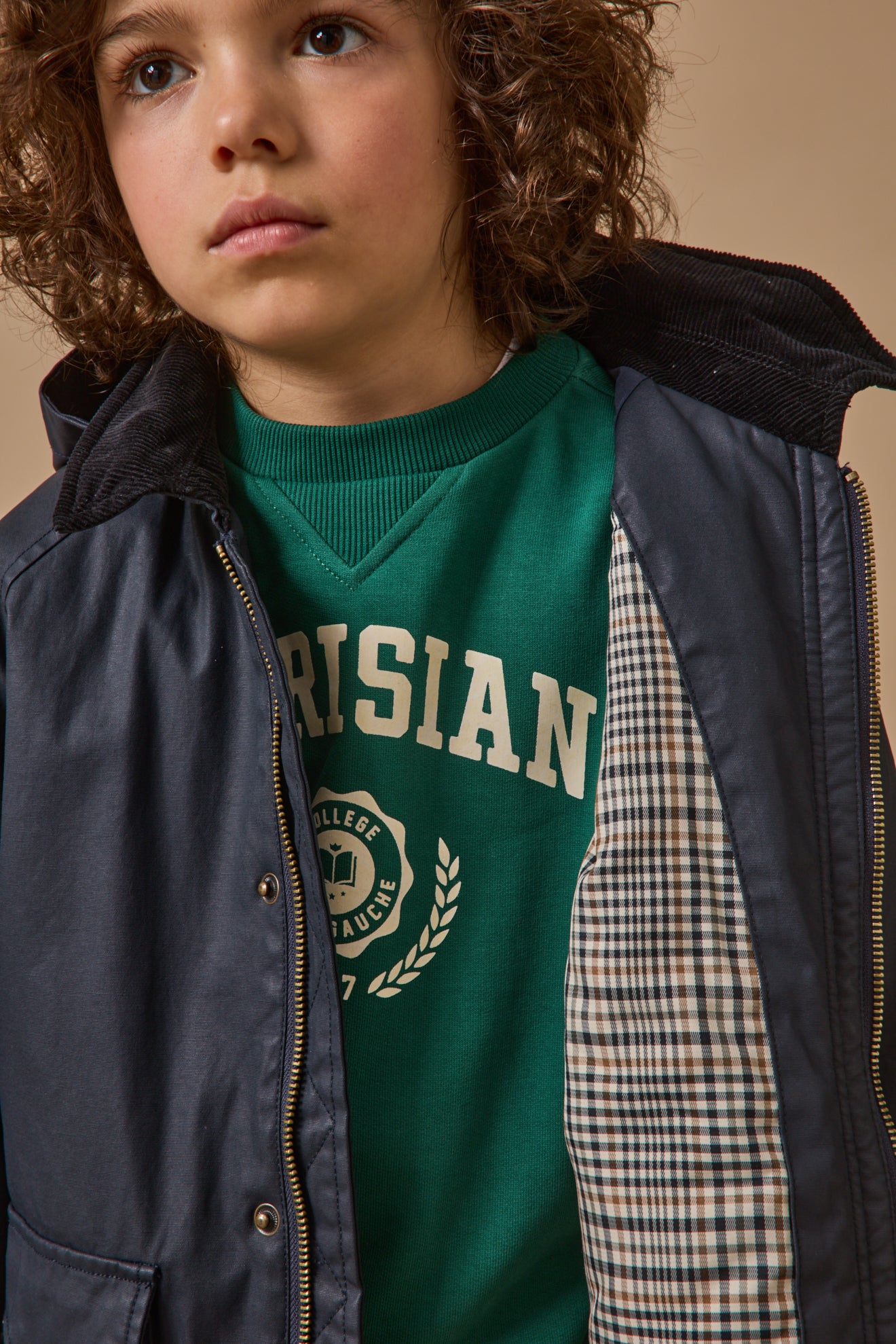 Jungen-Jacke aus beschichteter Baumwolle