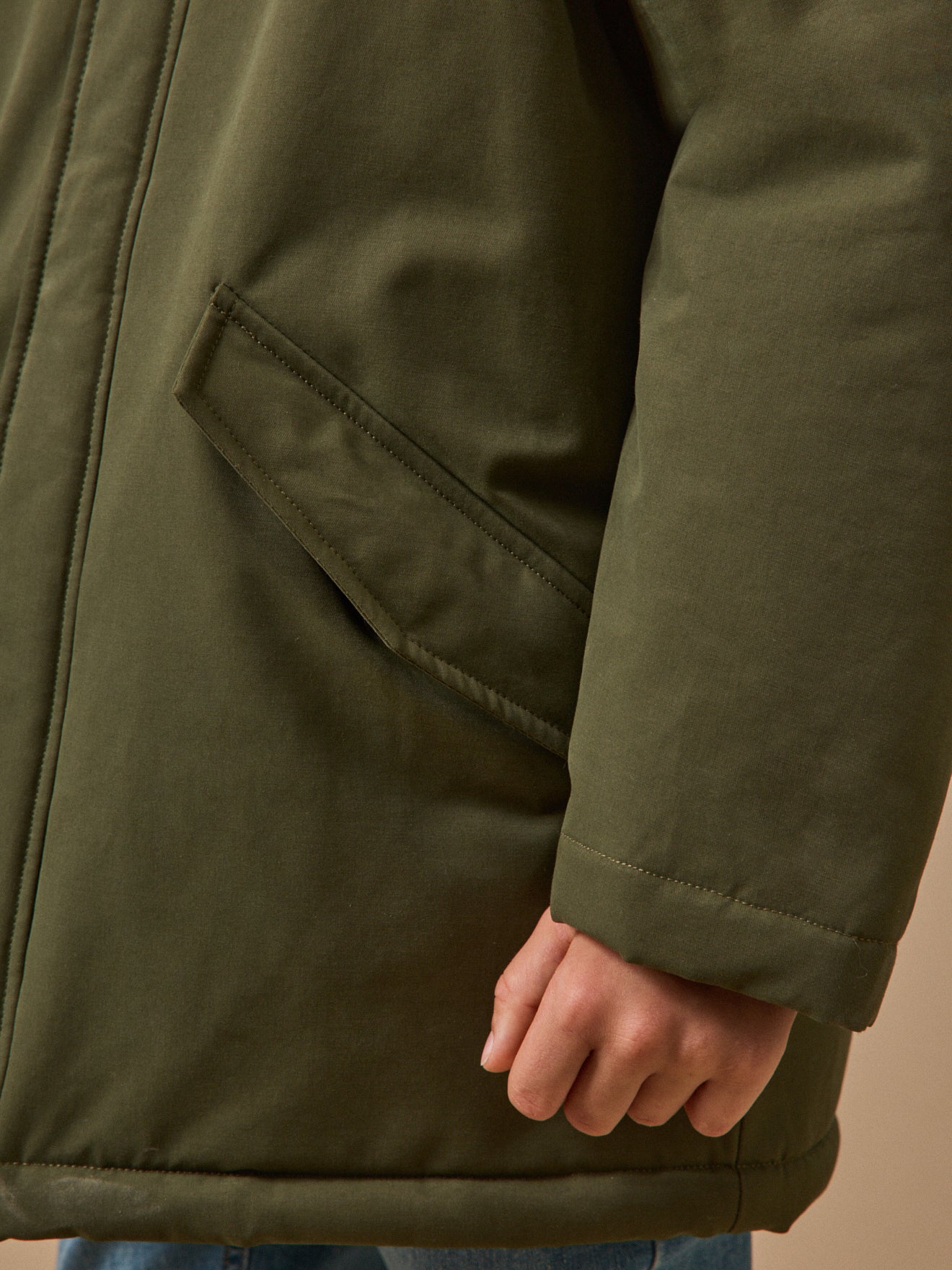 Jungen-Parka mit Sherpa-Futter