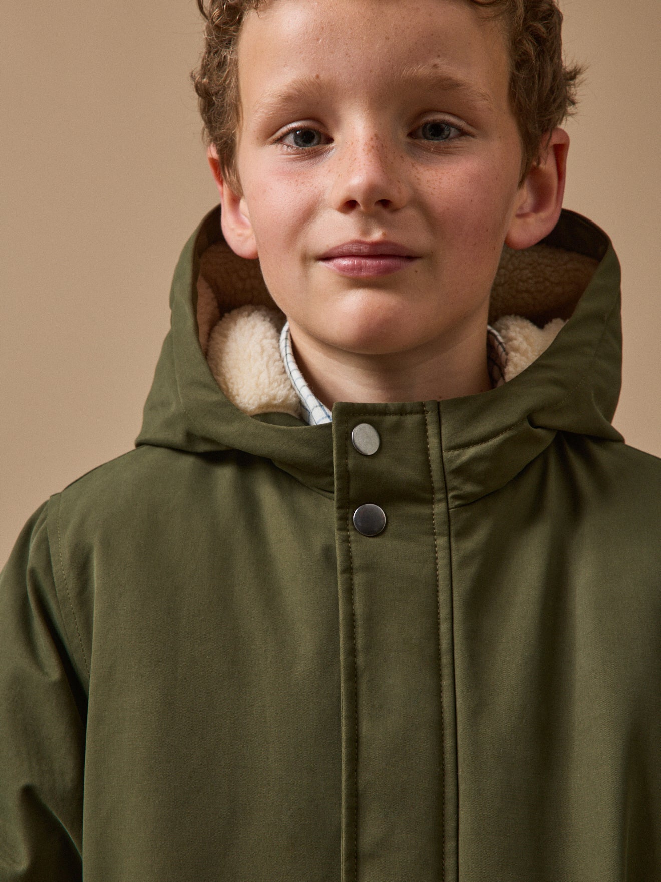 Jungen-Parka mit Sherpa-Futter