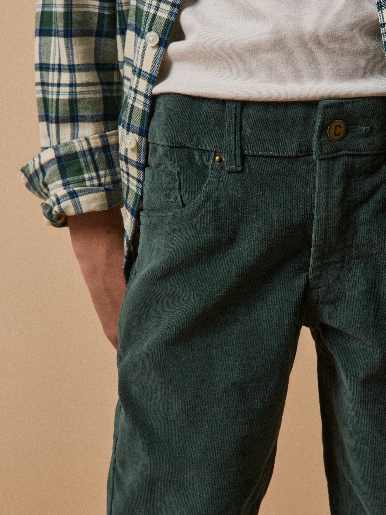 Jungen Slim Fit Hose aus Velours