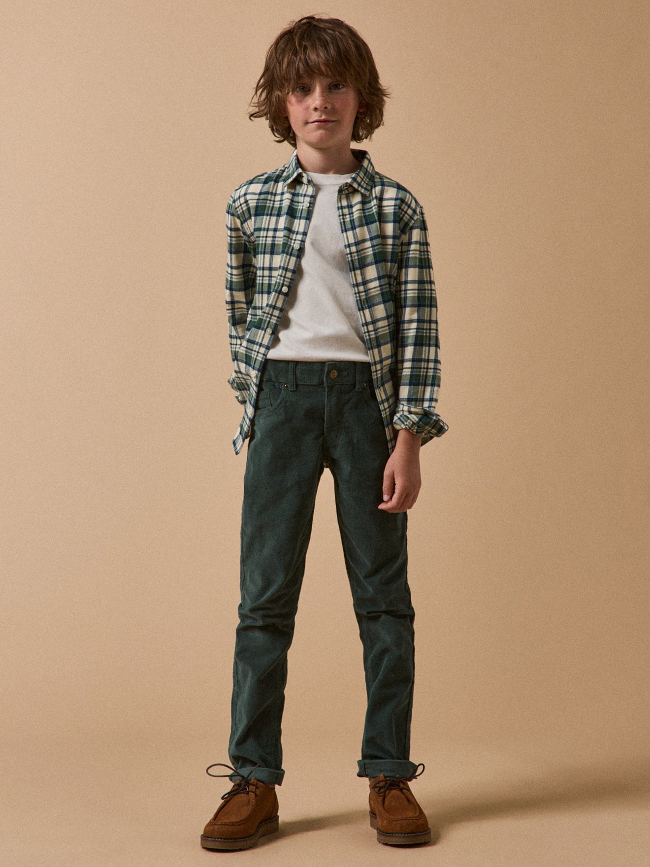 Jungen Slim Fit Hose aus Velours