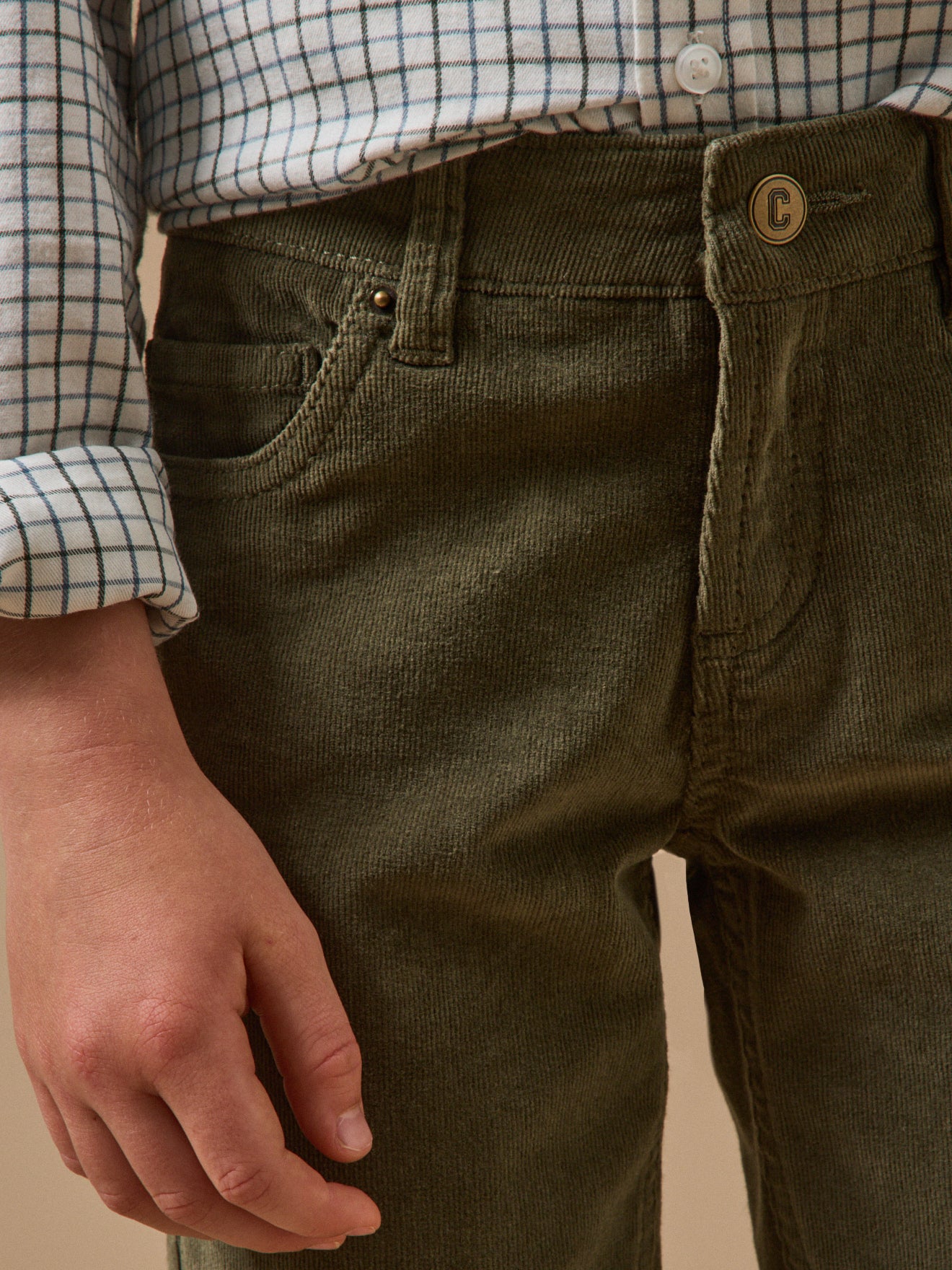 Jungen Slim Fit Hose aus Velours