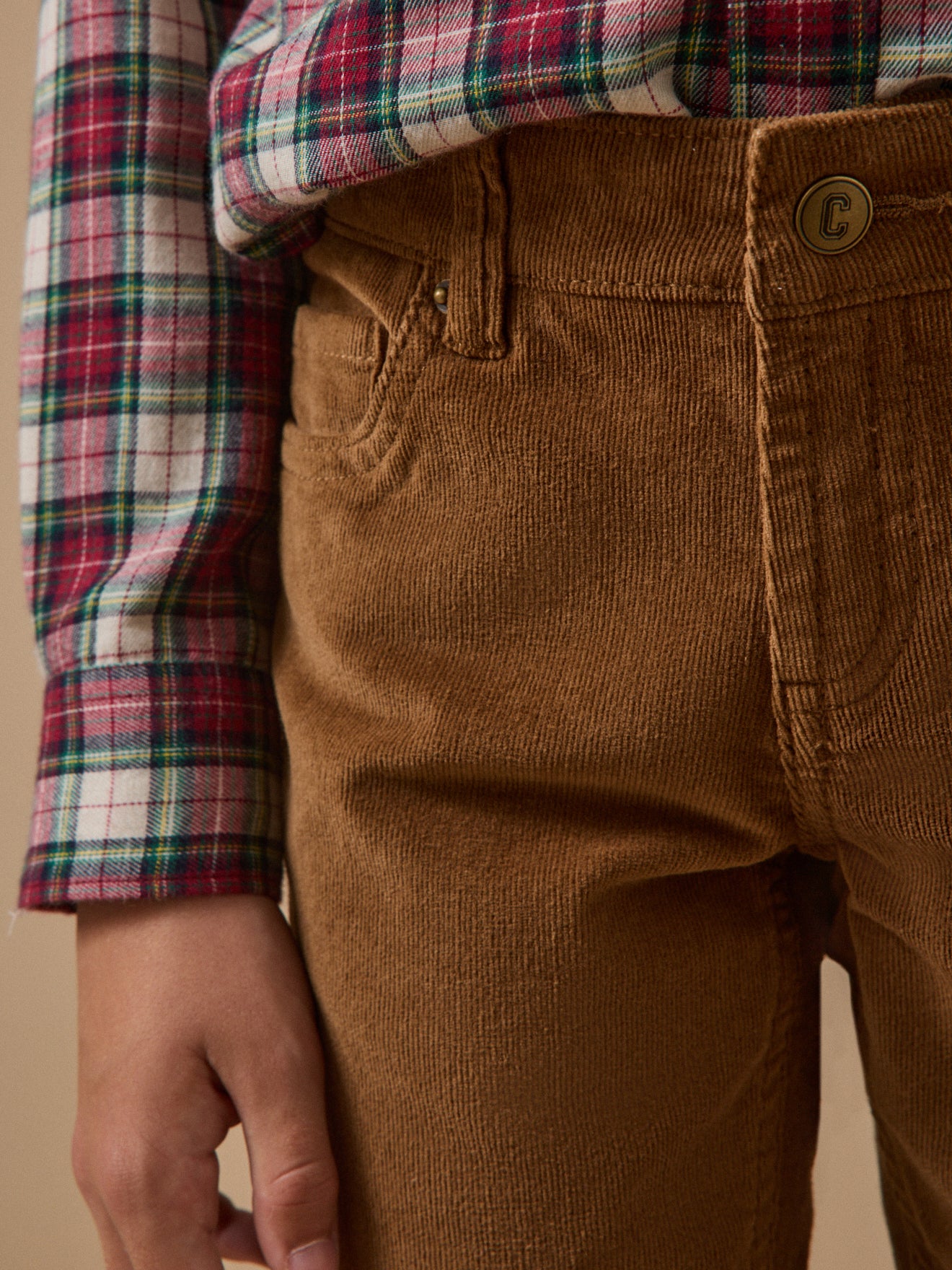 Jungen Slim Fit Hose aus Velours