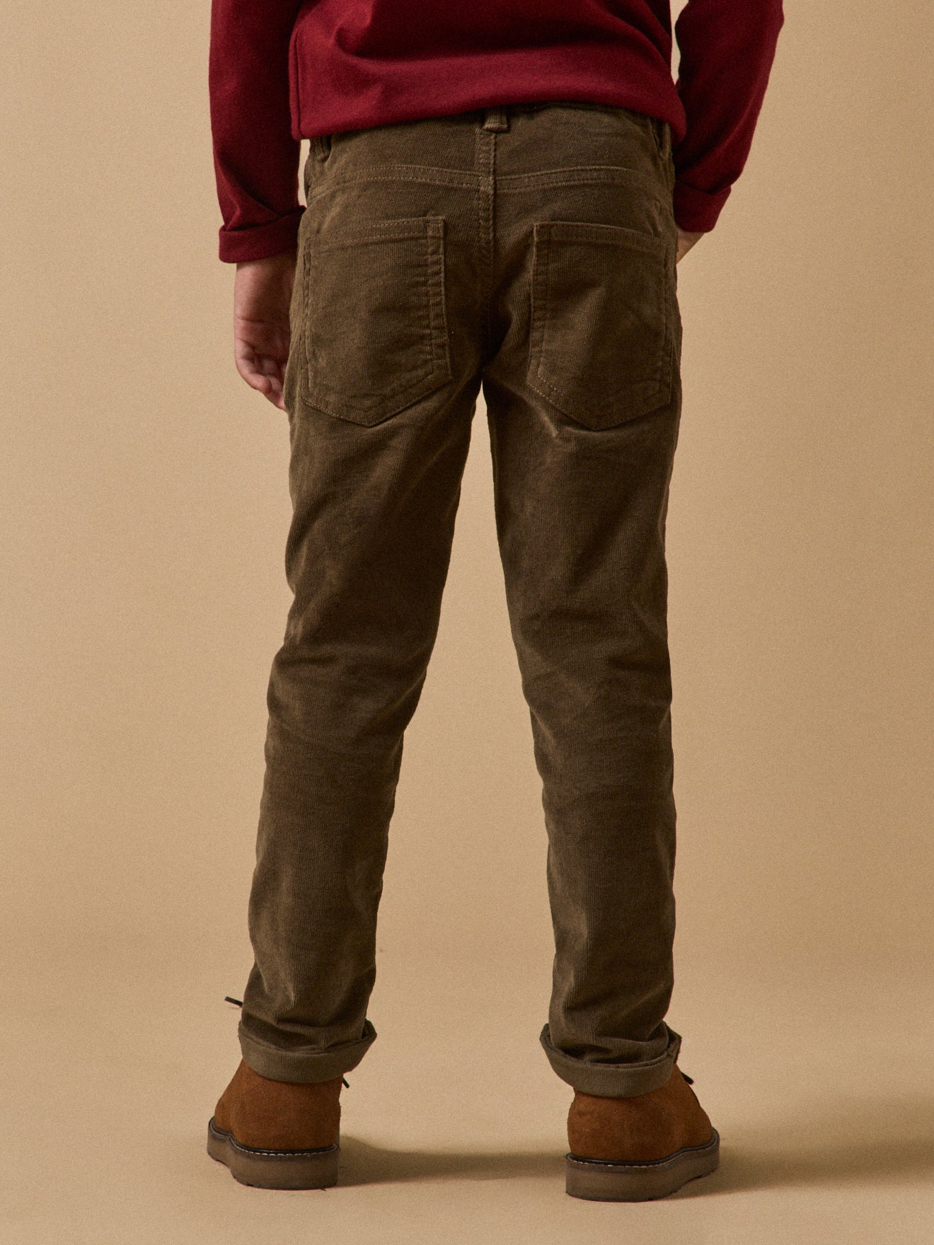 Jungen Slim Fit Hose aus Velours