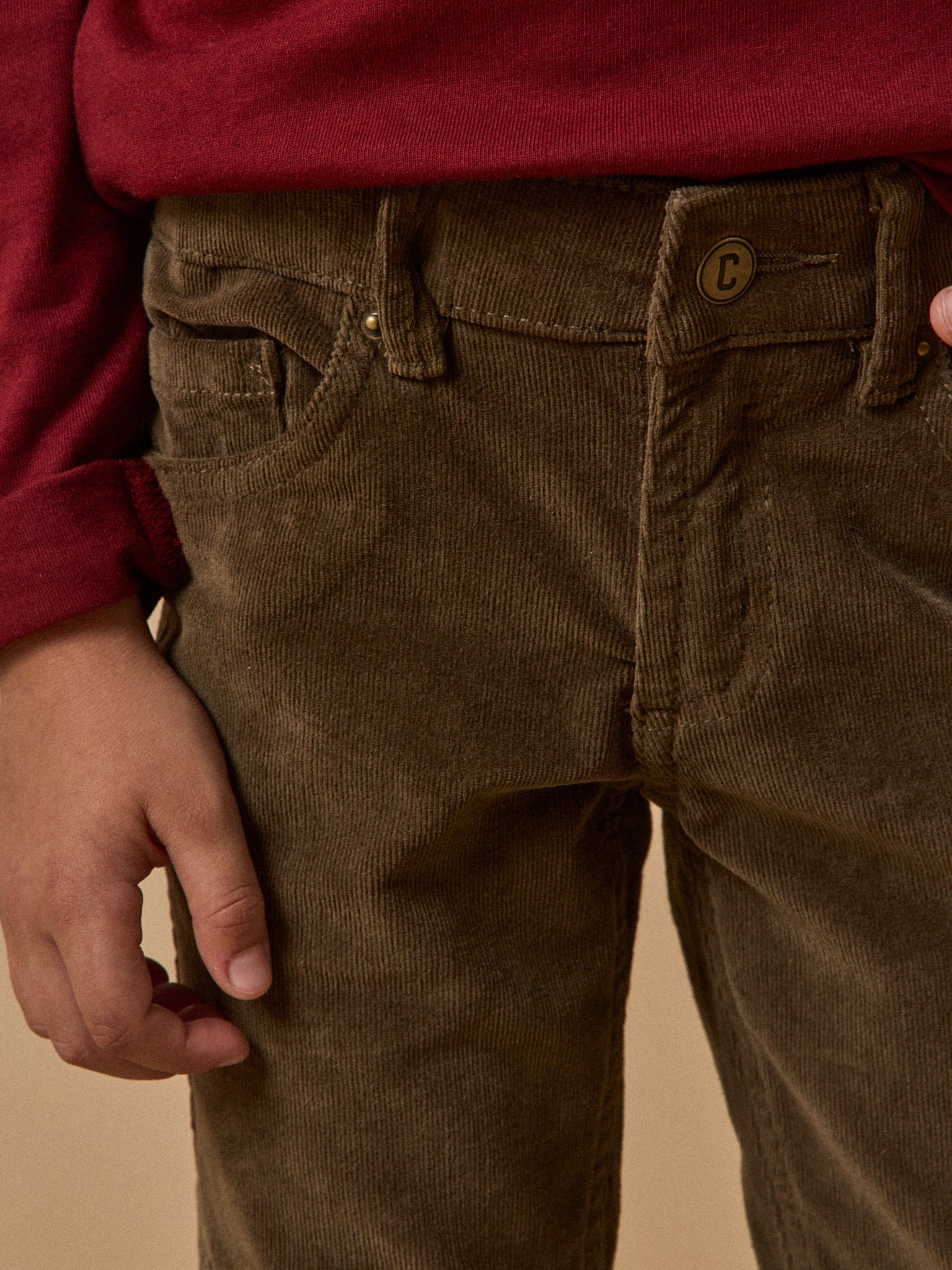 Jungen Slim Fit Hose aus Velours