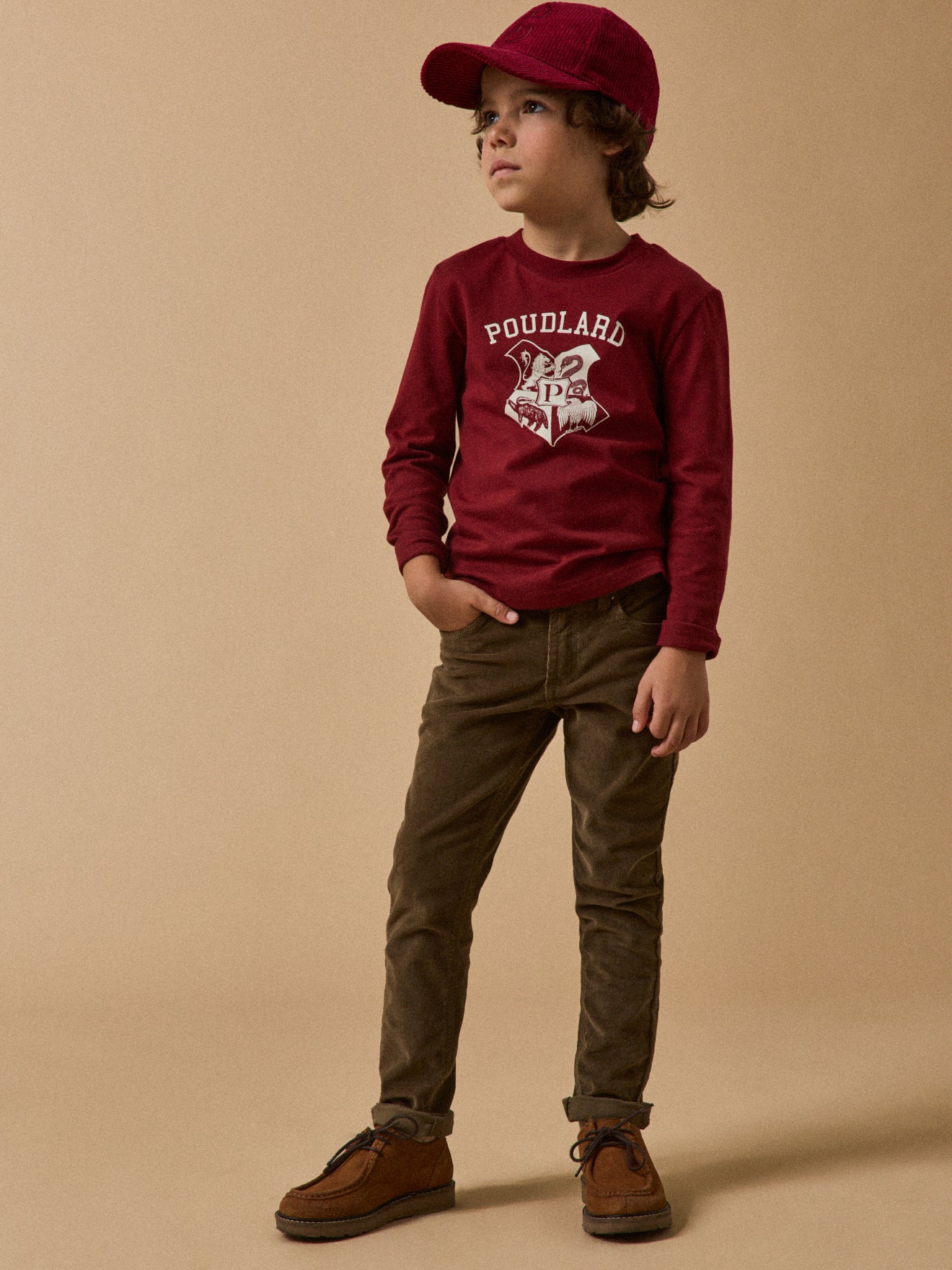 Jungen Slim Fit Hose aus Velours