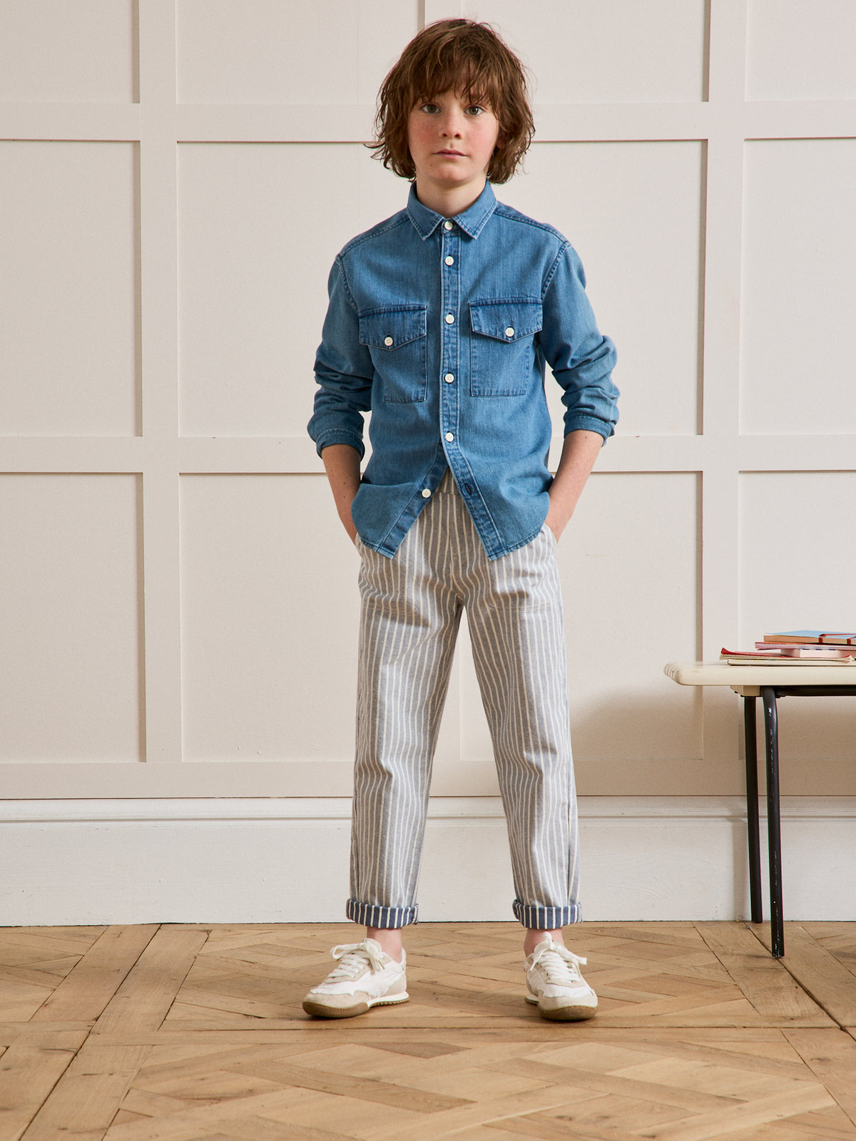 Jungen-Jeans im Zimmermanns-Look — Kollektion « Hickory Stripes »
