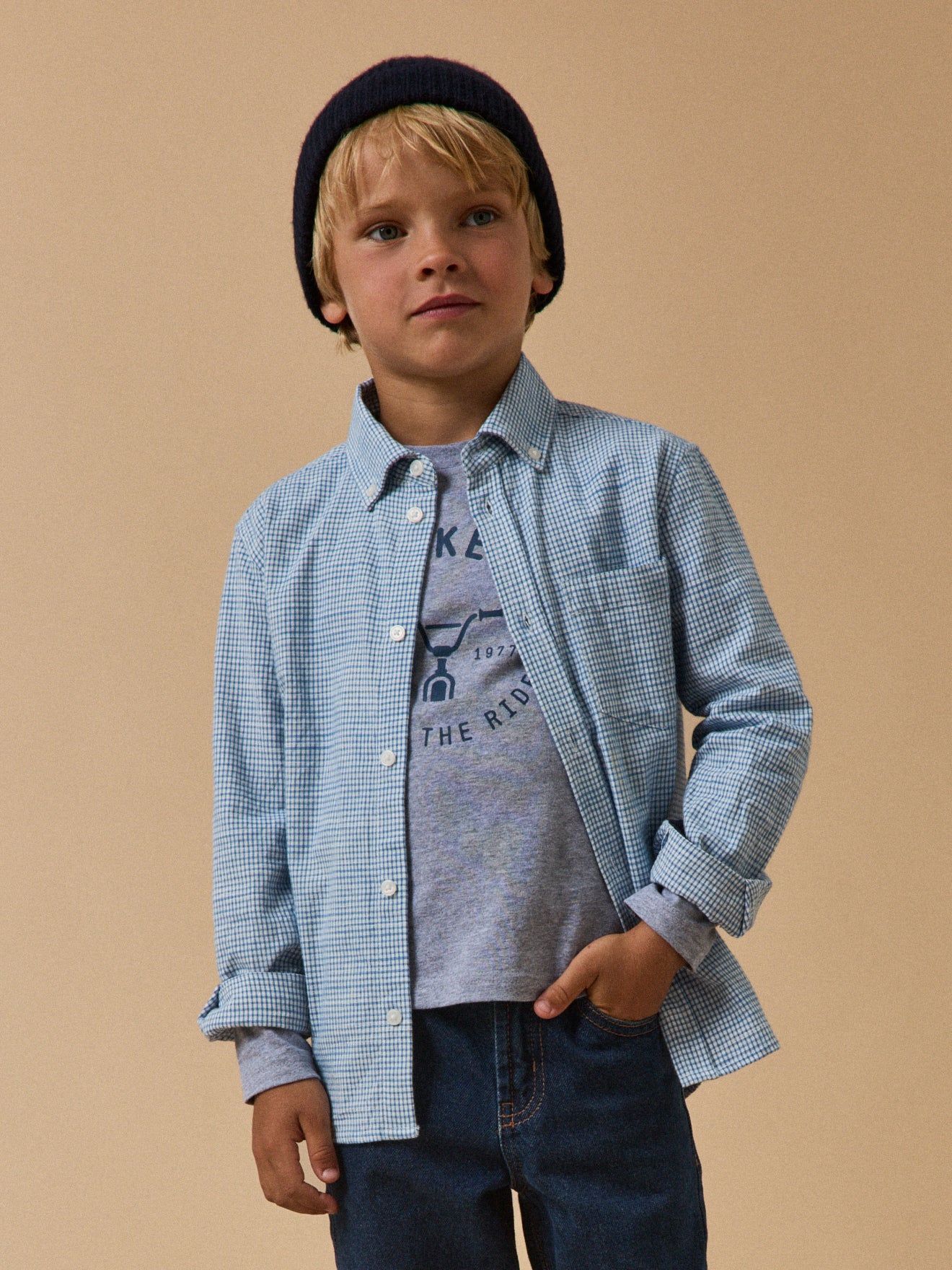 Jungenhemd mit Vichy-Karos