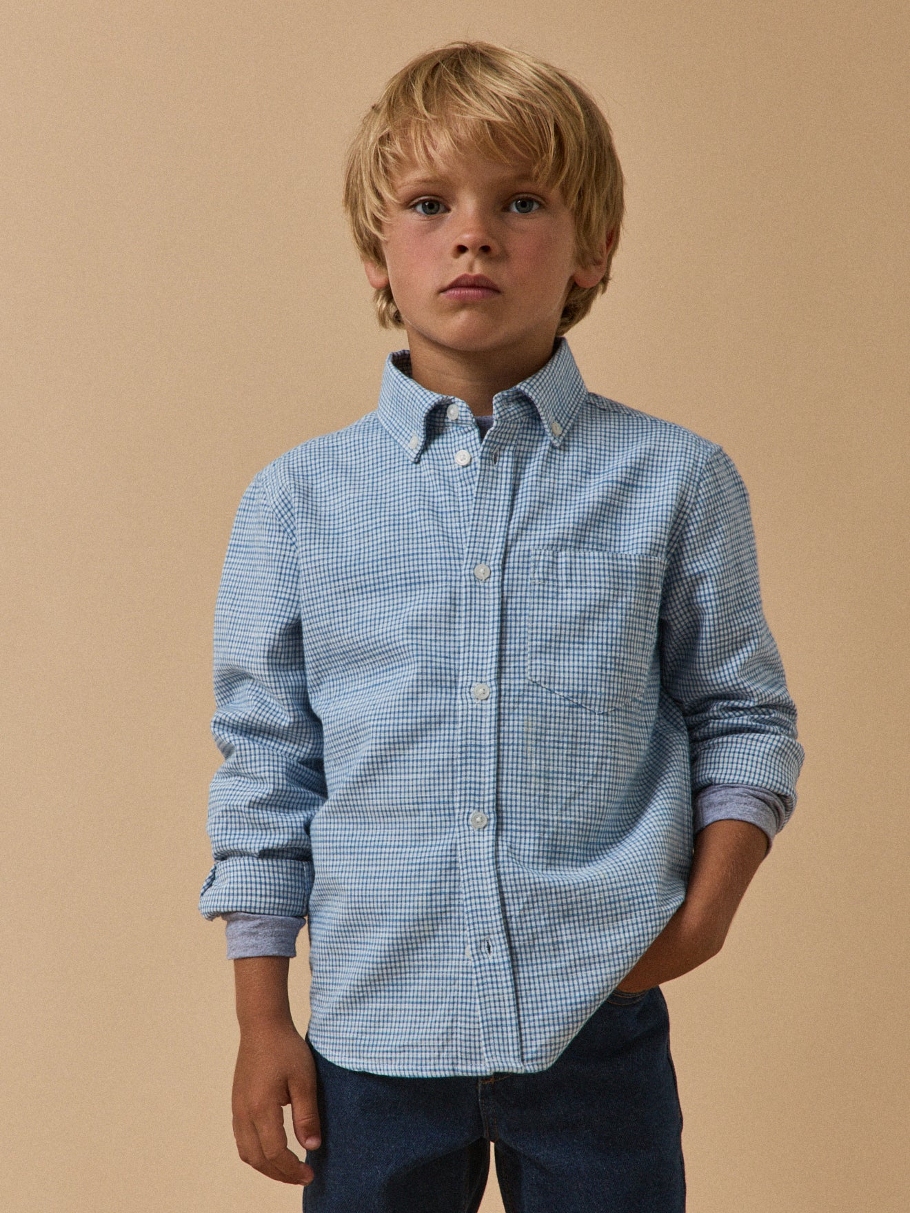 Jungenhemd mit Vichy-Karos