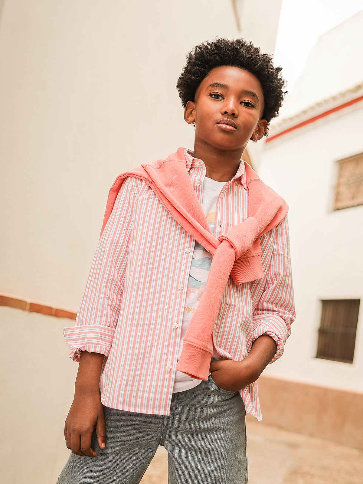 Chemise rayée garçon