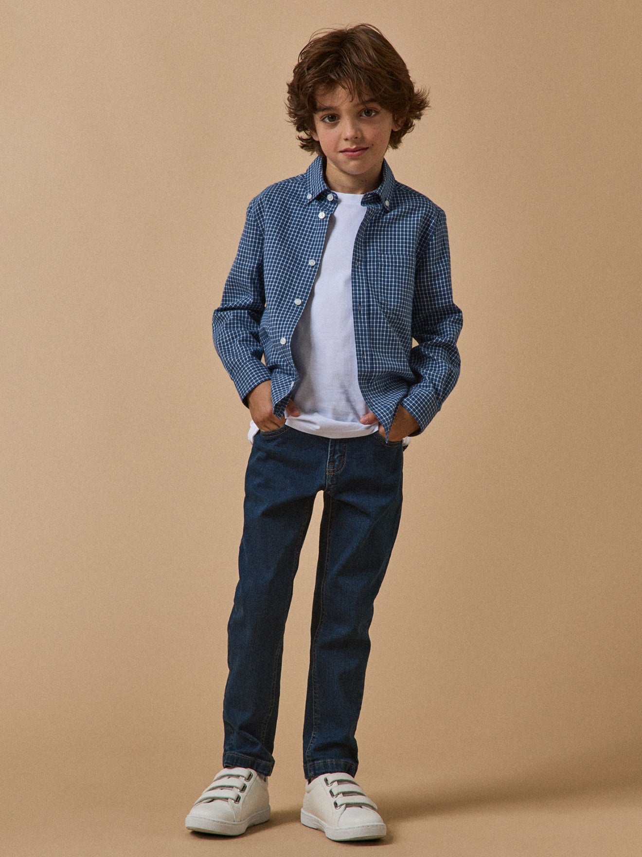 Chemise flanelisée à carreaux Garçon