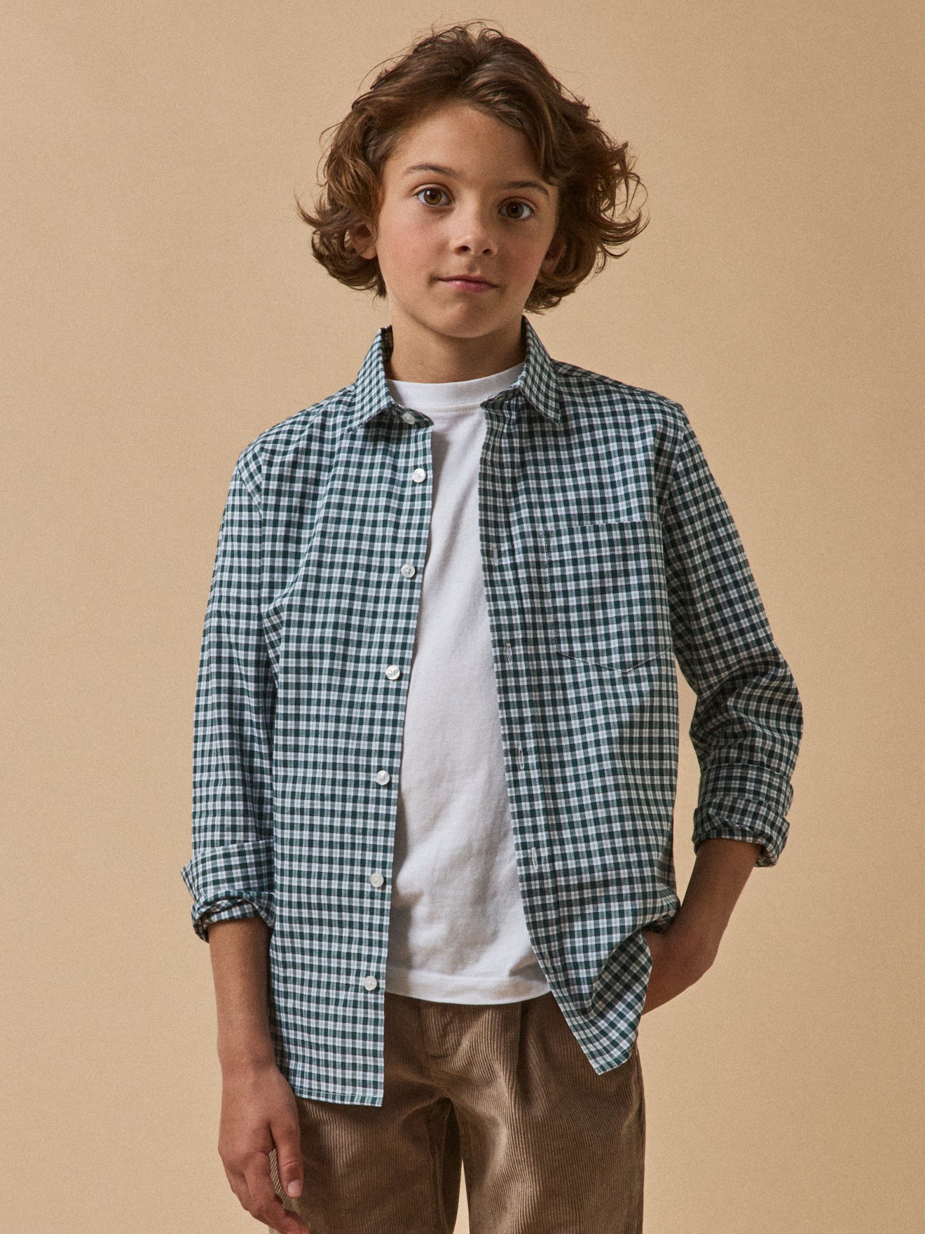 Jungenhemd mit Karomuster