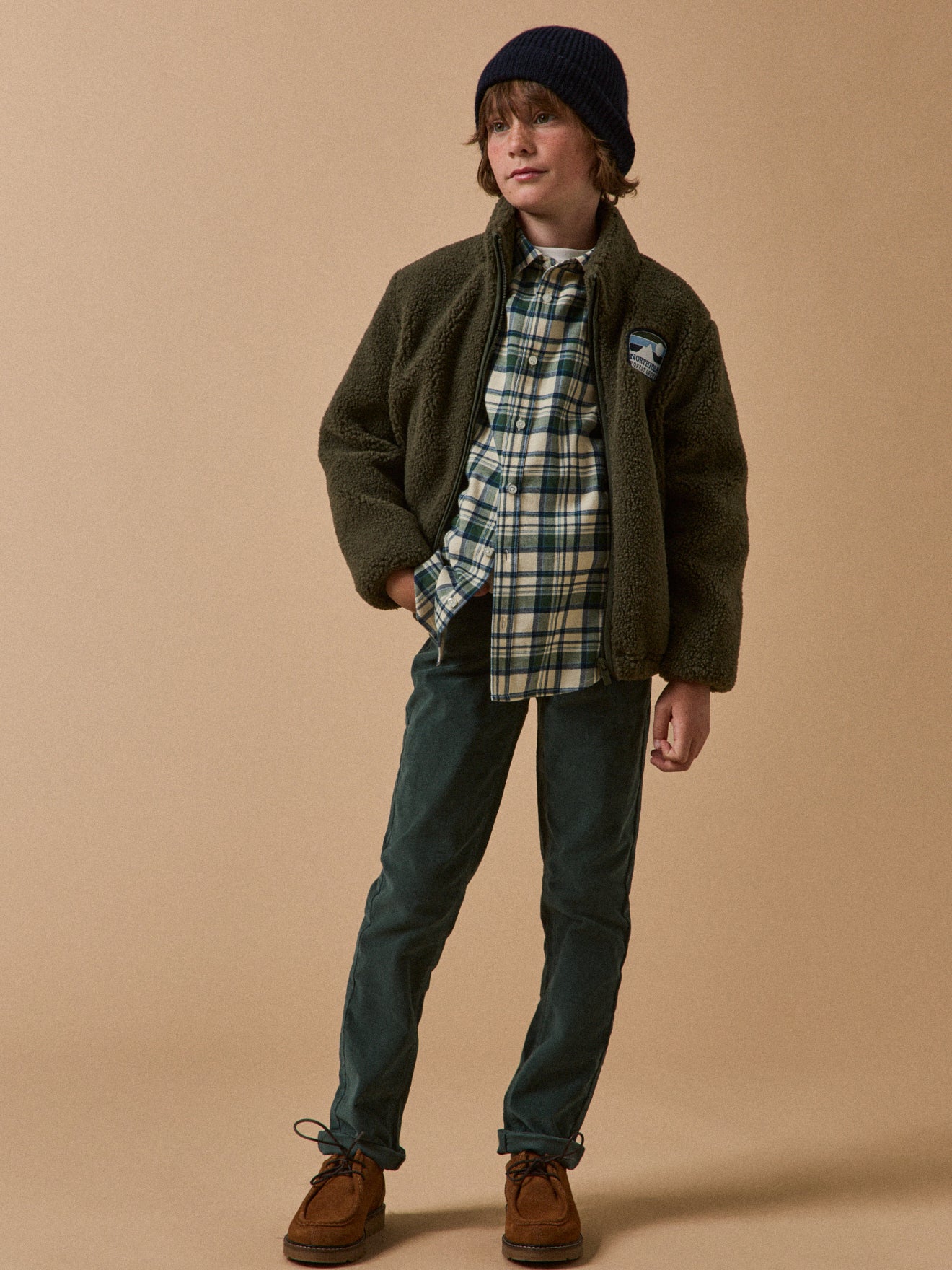 Jungenhemd in Flanelloptik mit Karomuster