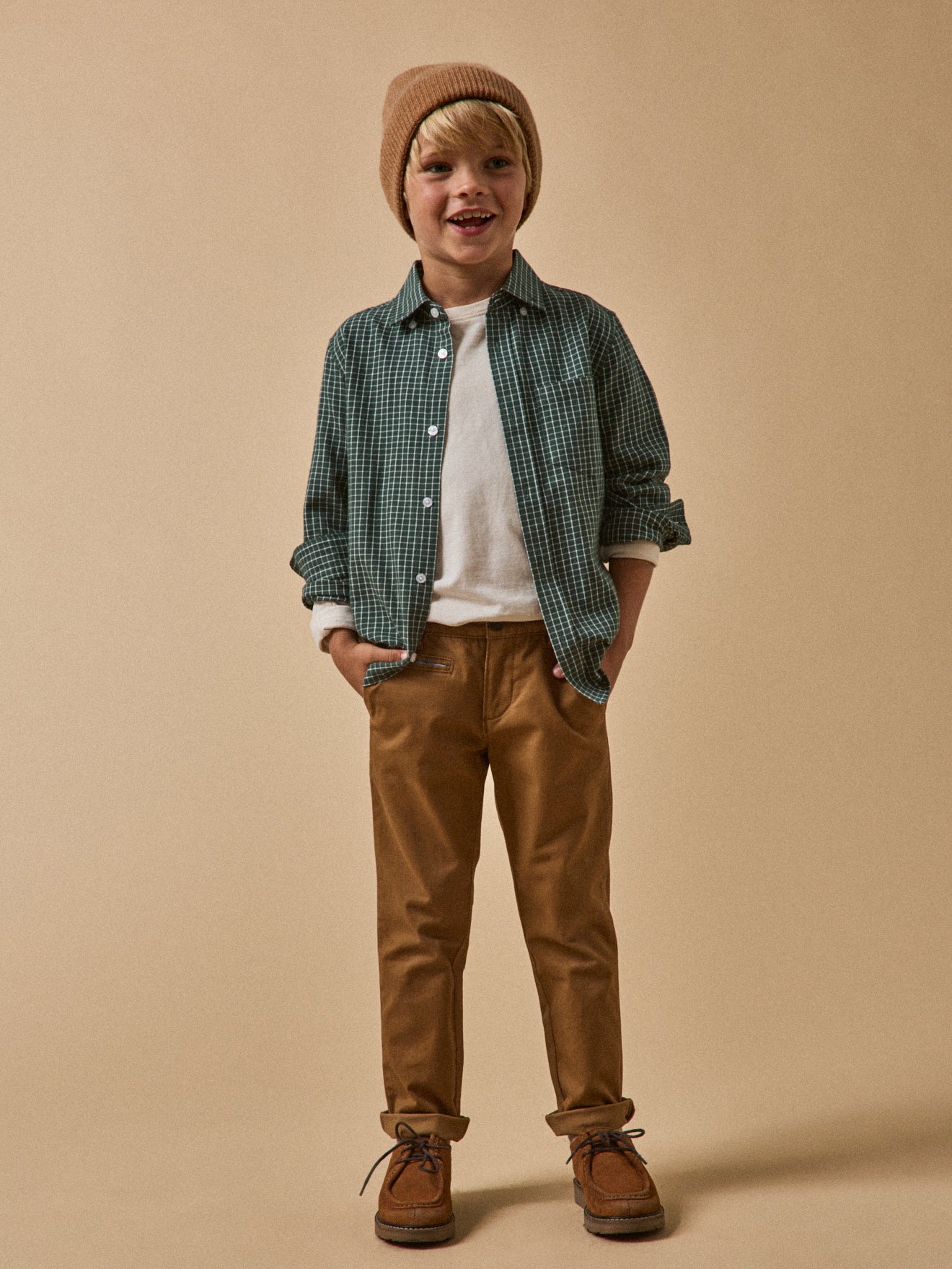 Jungenhemd in Flanelloptik mit Karomuster