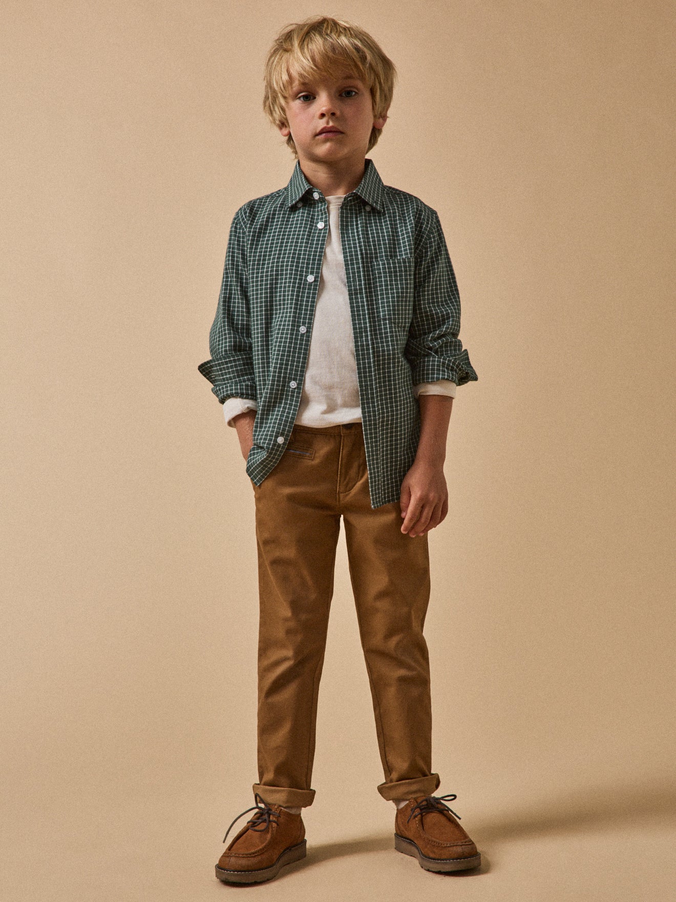 Jungenhemd in Flanelloptik mit Karomuster