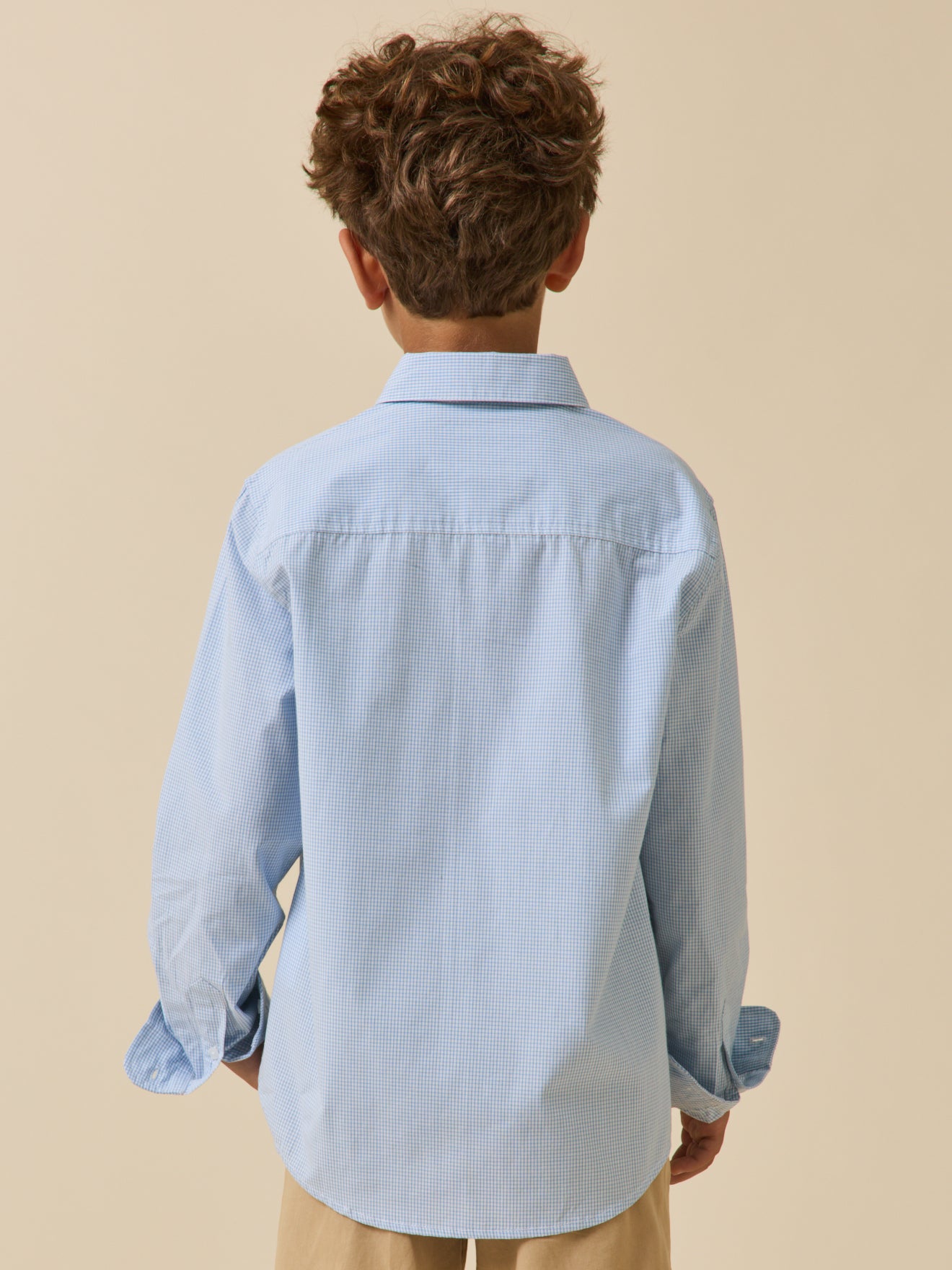 Chemise en micro vichy garçon.