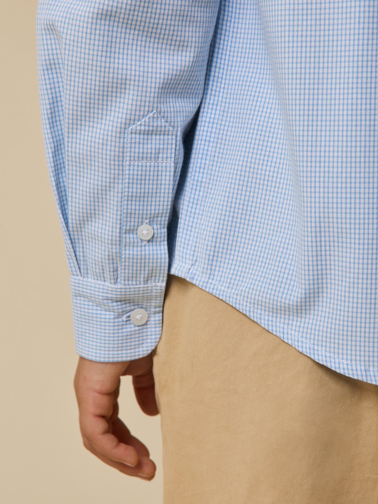 Chemise en micro vichy garçon.