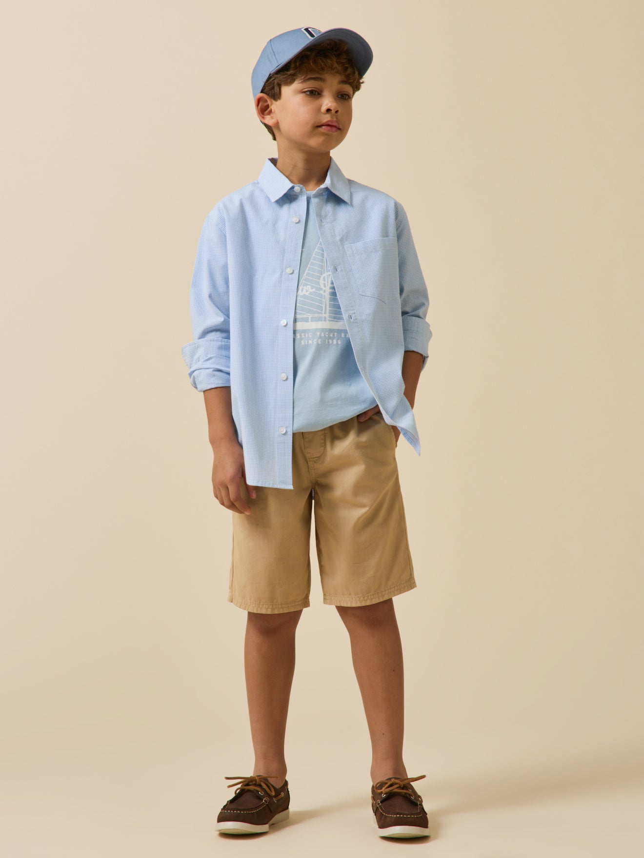 Chemise en micro vichy garçon.