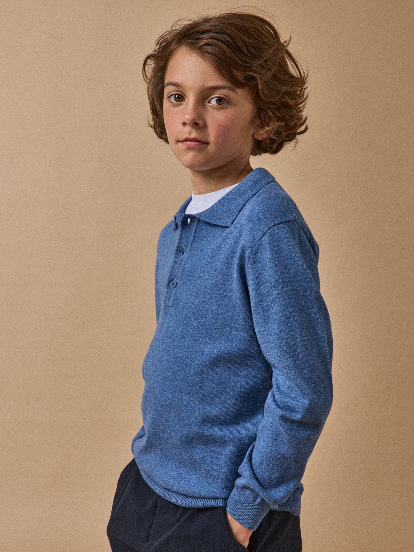 Jungenpullover mit Polokragen