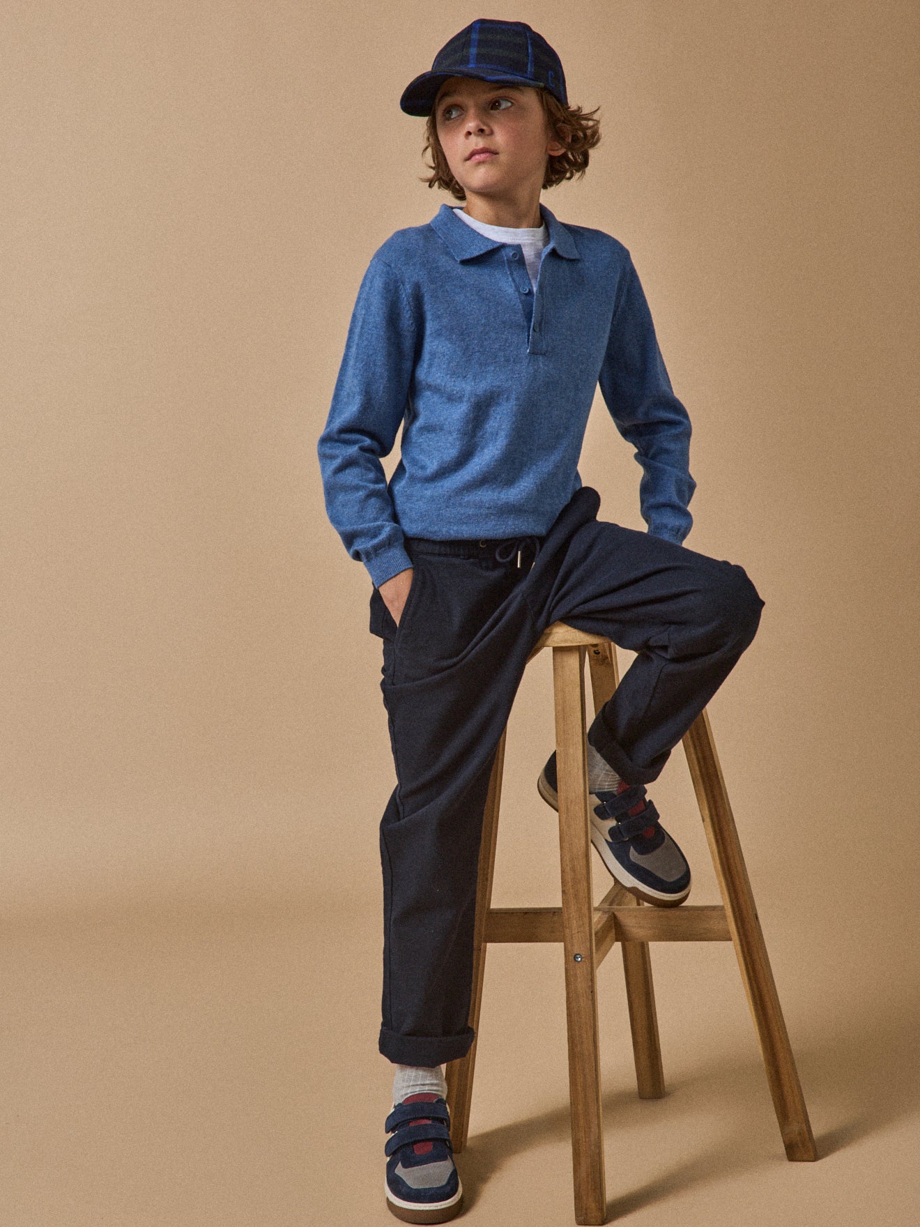 Jungenpullover mit Polokragen