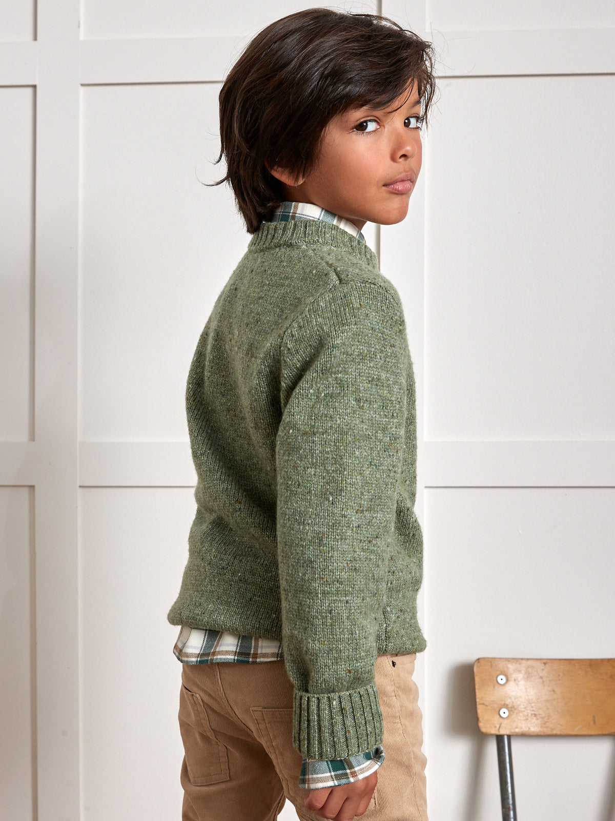 Jungenpullover aus Merino-Wolle