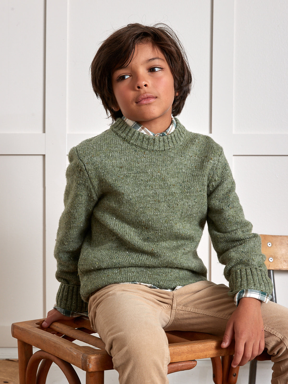 Jungenpullover aus Merino-Wolle