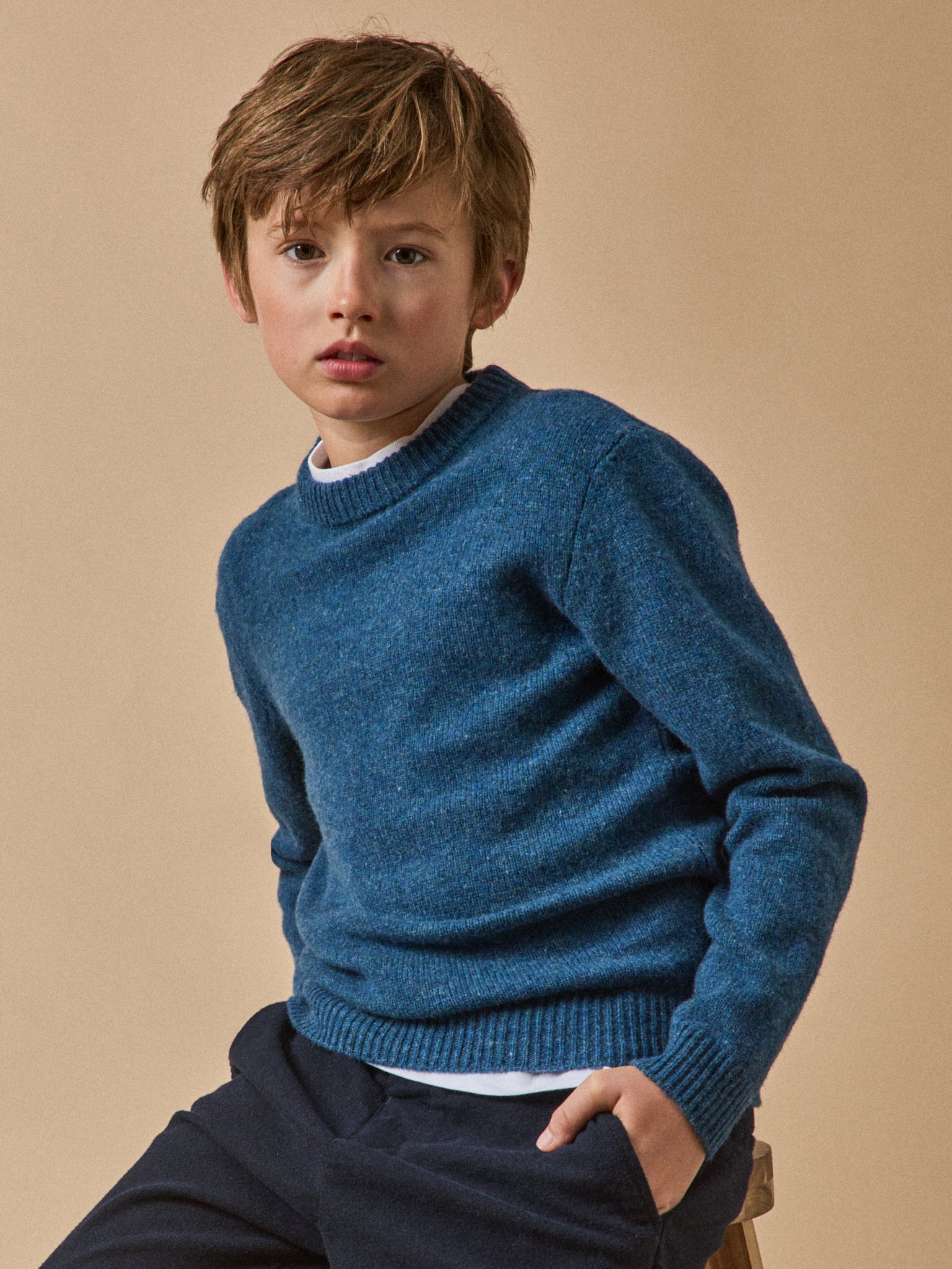 Jungenpullover aus Merino-Wolle