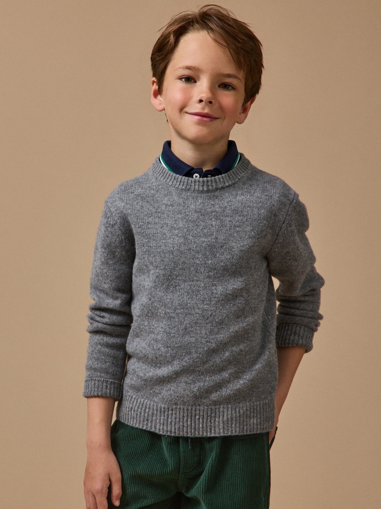 Jungenpullover aus Merino-Wolle