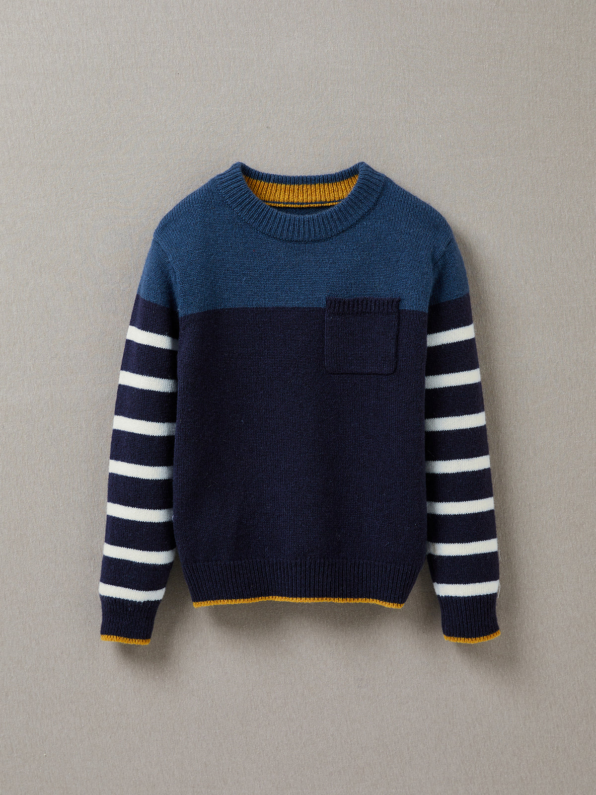 Babypullover aus Lambswool in Blockfarben
