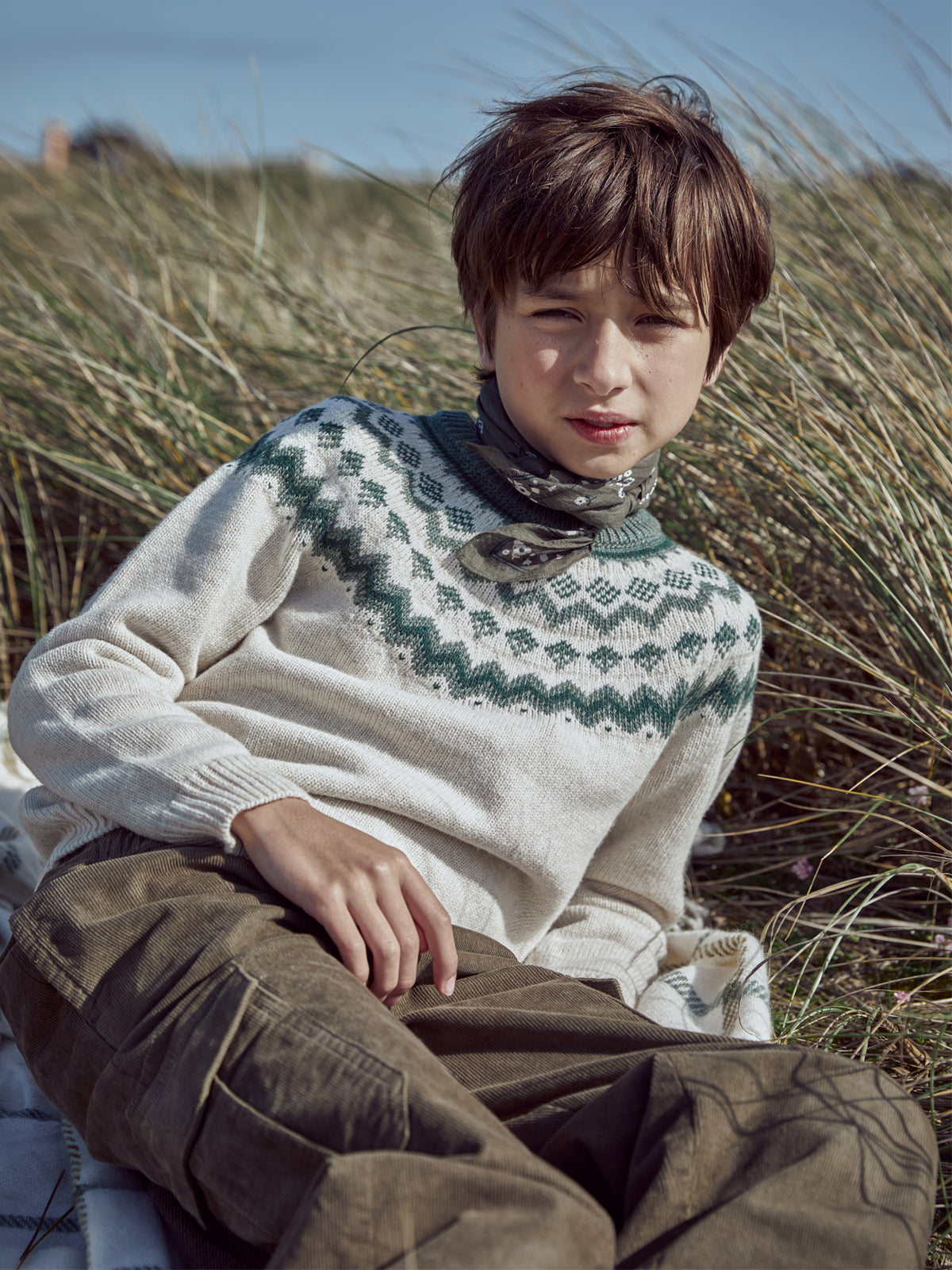 Pull jacquard family Garçon
