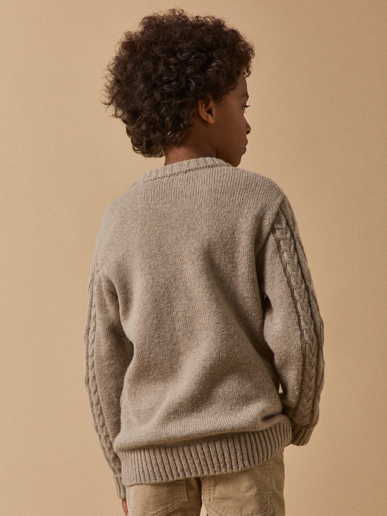 Jungenpullover mit Zopfmuster