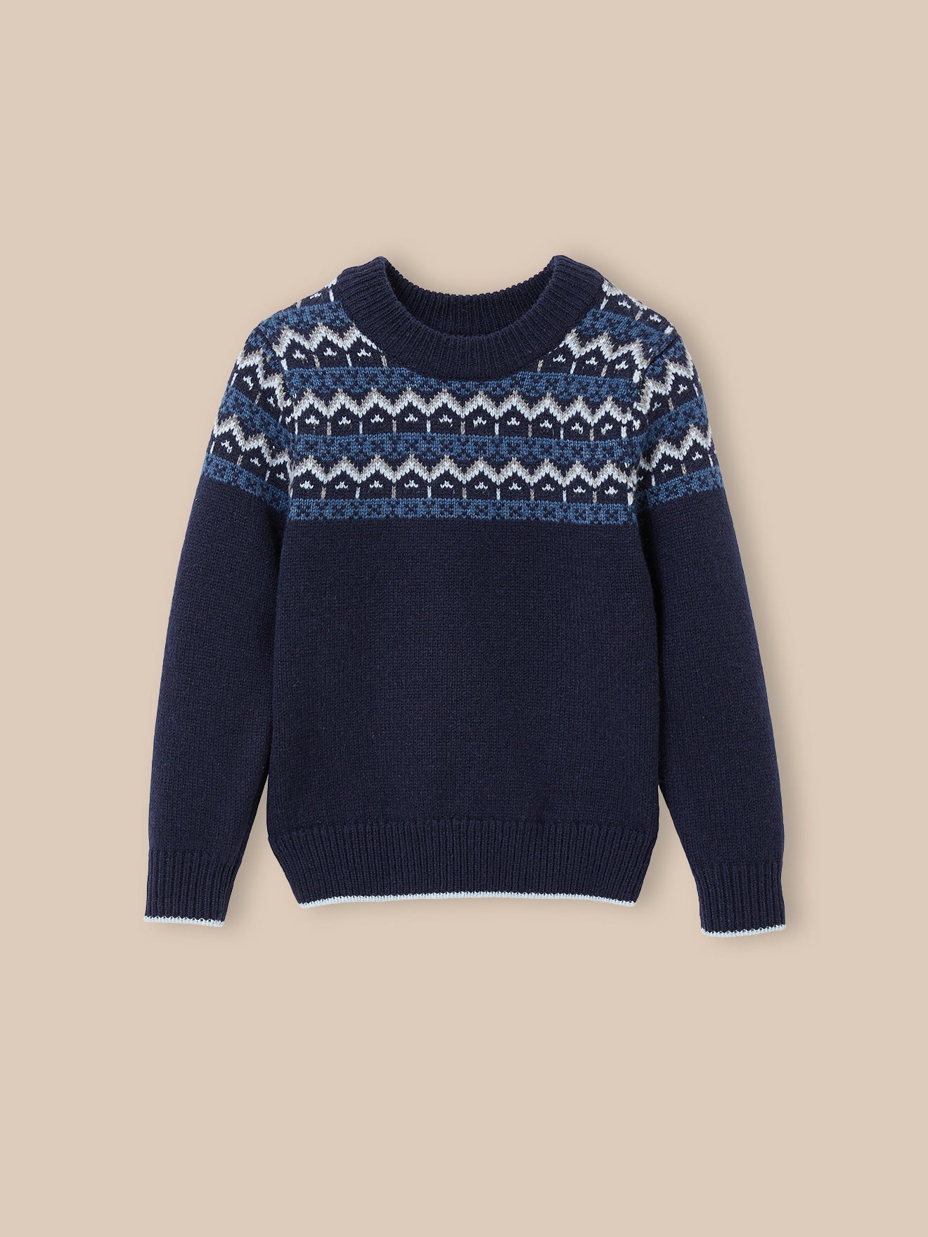 Jungenpullover aus Lambswool mit Jacquard-Muster