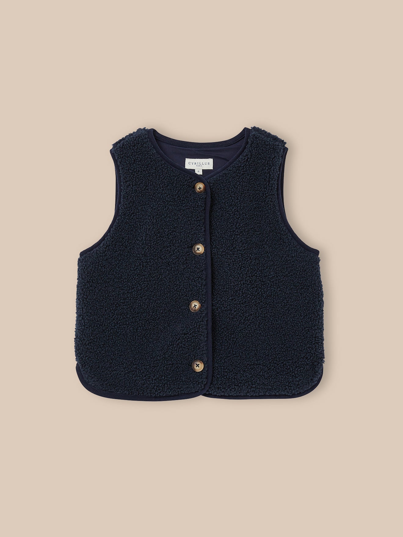 Jungenjacke ohne Ärmel aus Sherpa