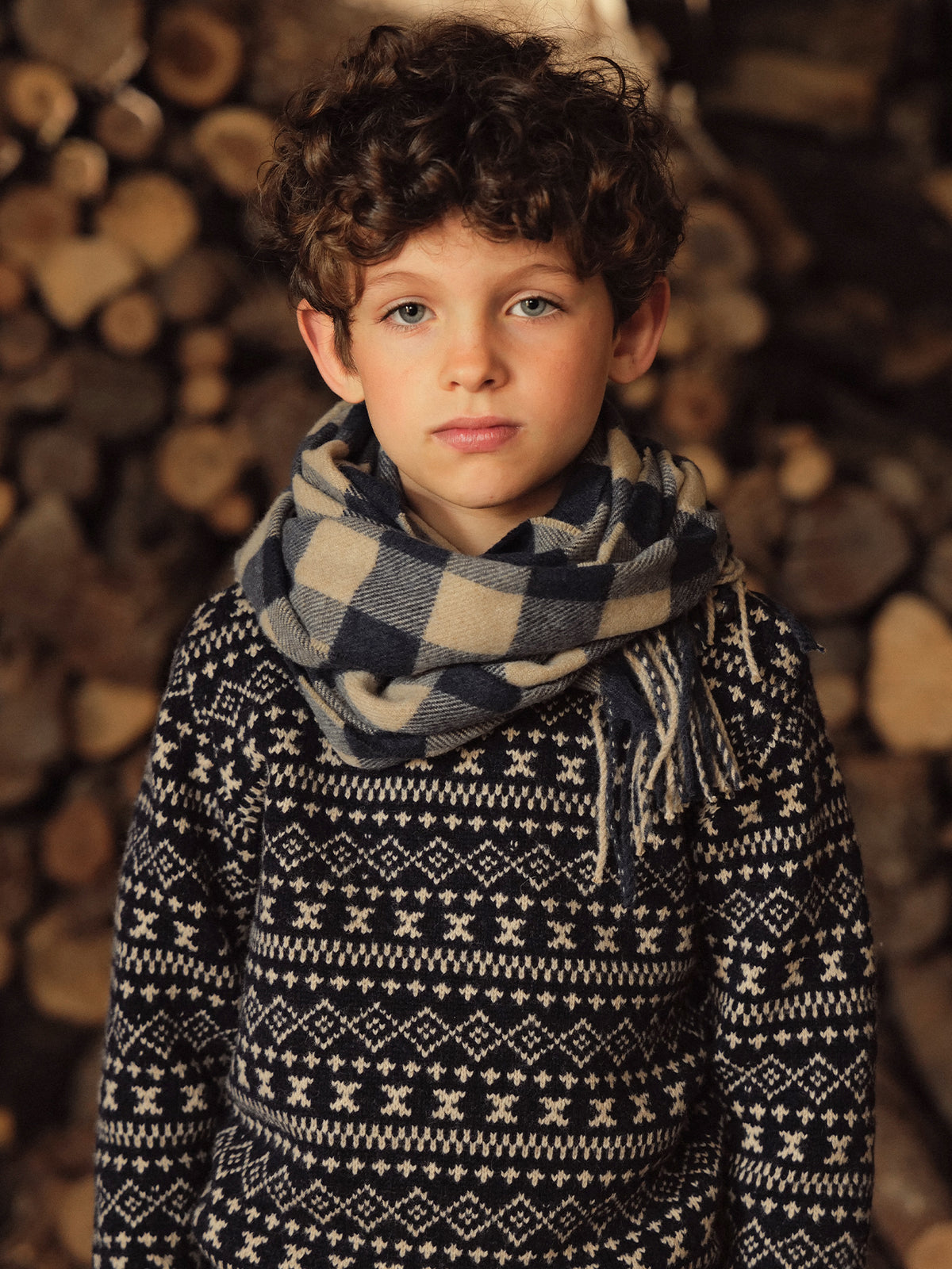 Jungenpullover aus Jacquard mit Wolle