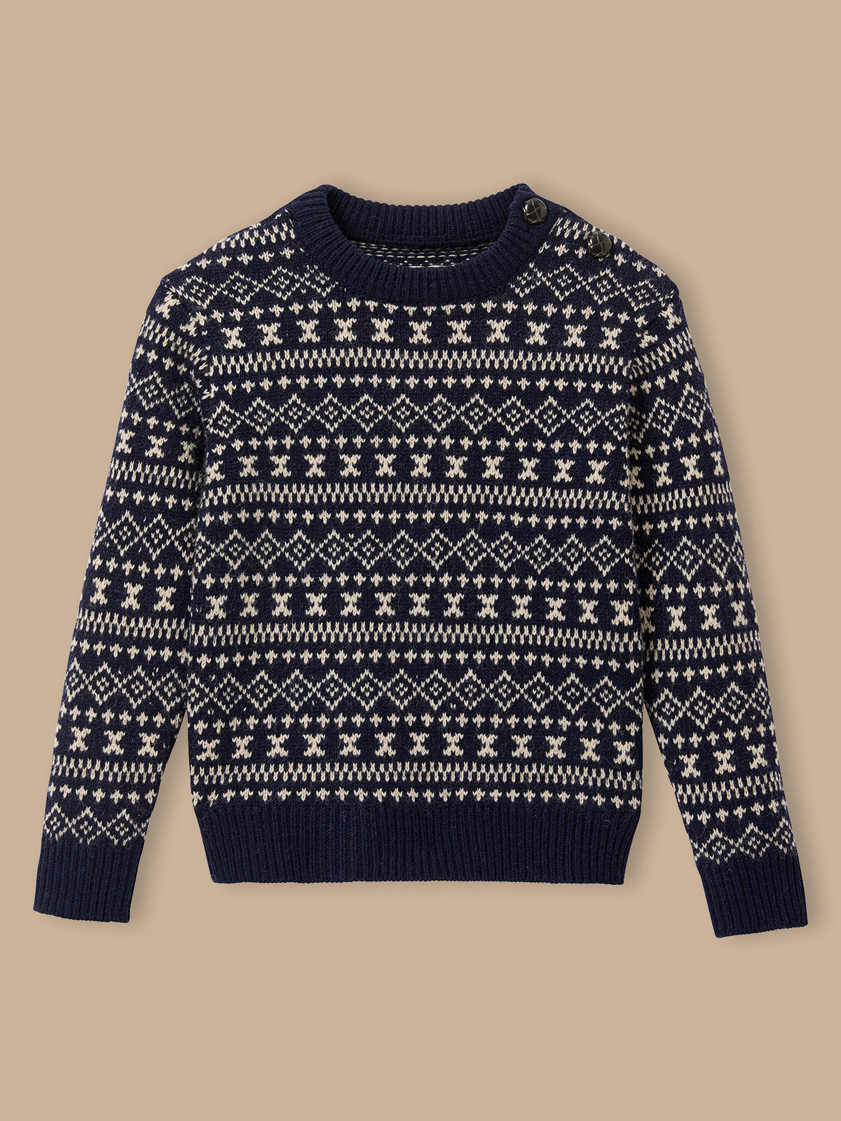 Pull jacquard avec laine Garçon