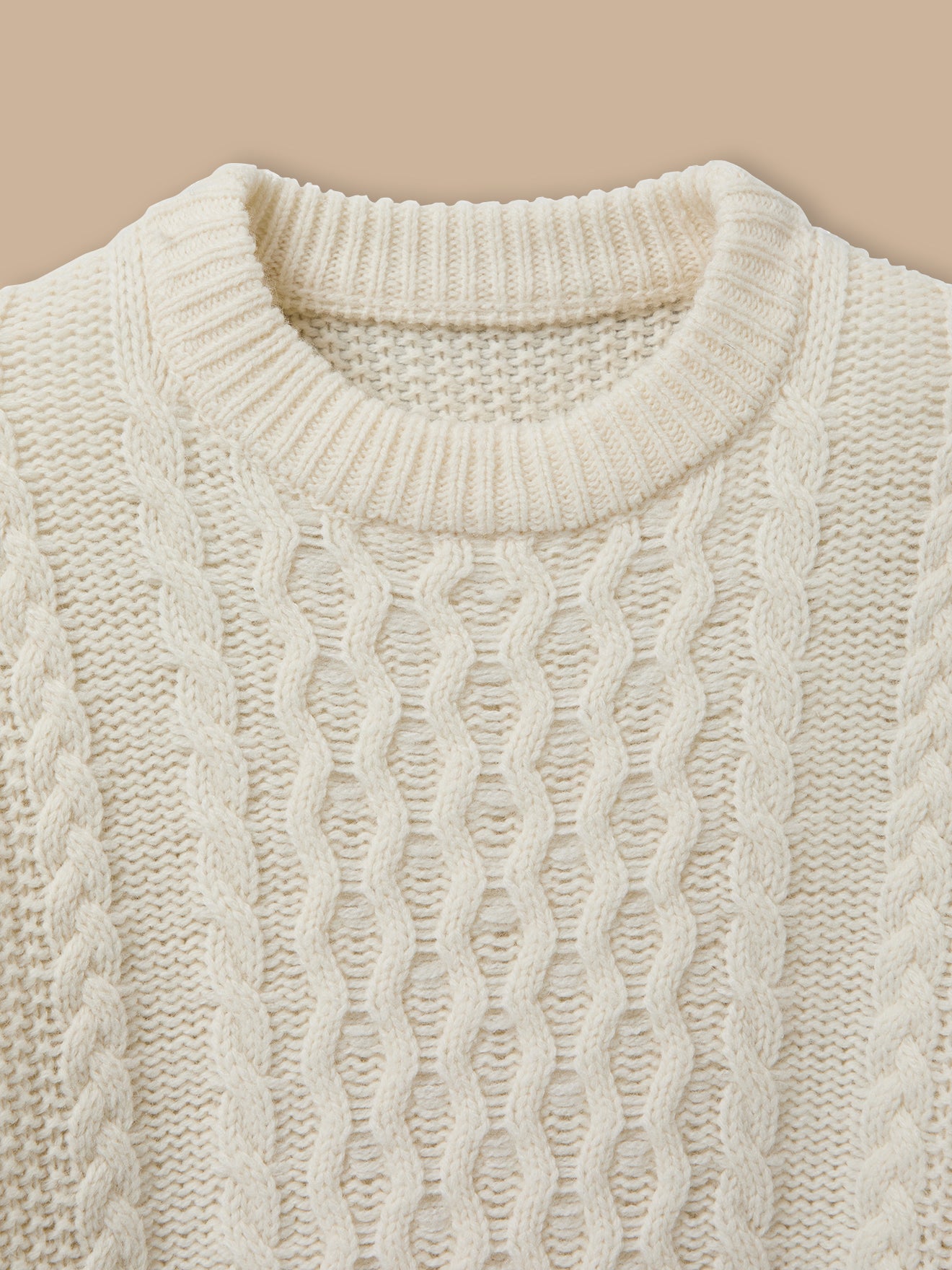 Jungenpullover mit Wolle und Zopfmuster