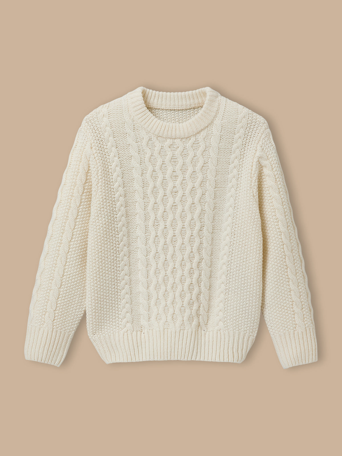 Jungenpullover mit Wolle und Zopfmuster