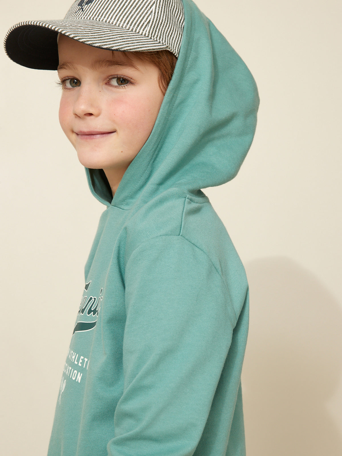 Jungen T-Shirt mit Kapuze - Bio-Baumwolle