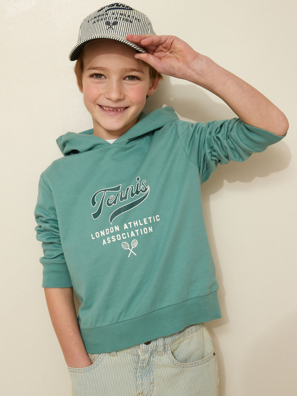 Jungen T-Shirt mit Kapuze - Bio-Baumwolle