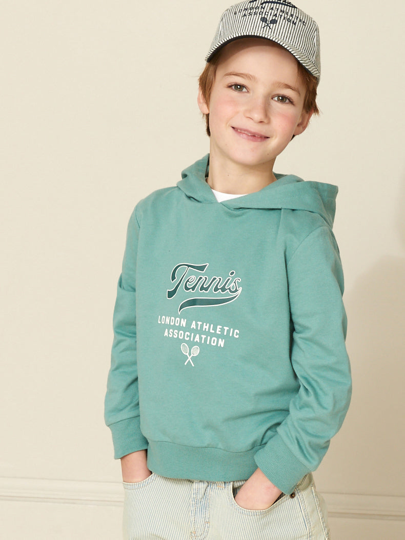 Jungen T-Shirt mit Kapuze - Bio-Baumwolle